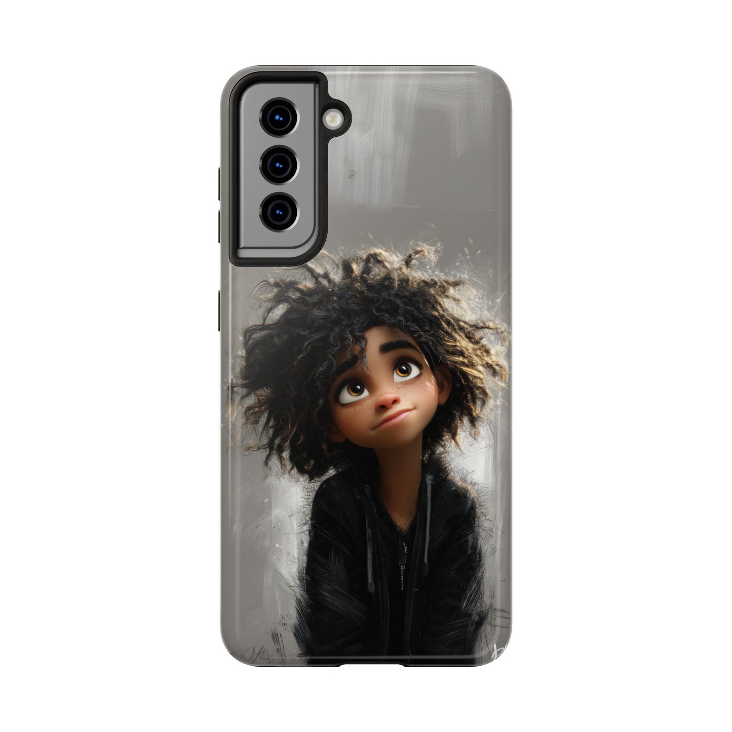 Artistic Tough Phone Case - Unique Character Design for Creative Souls