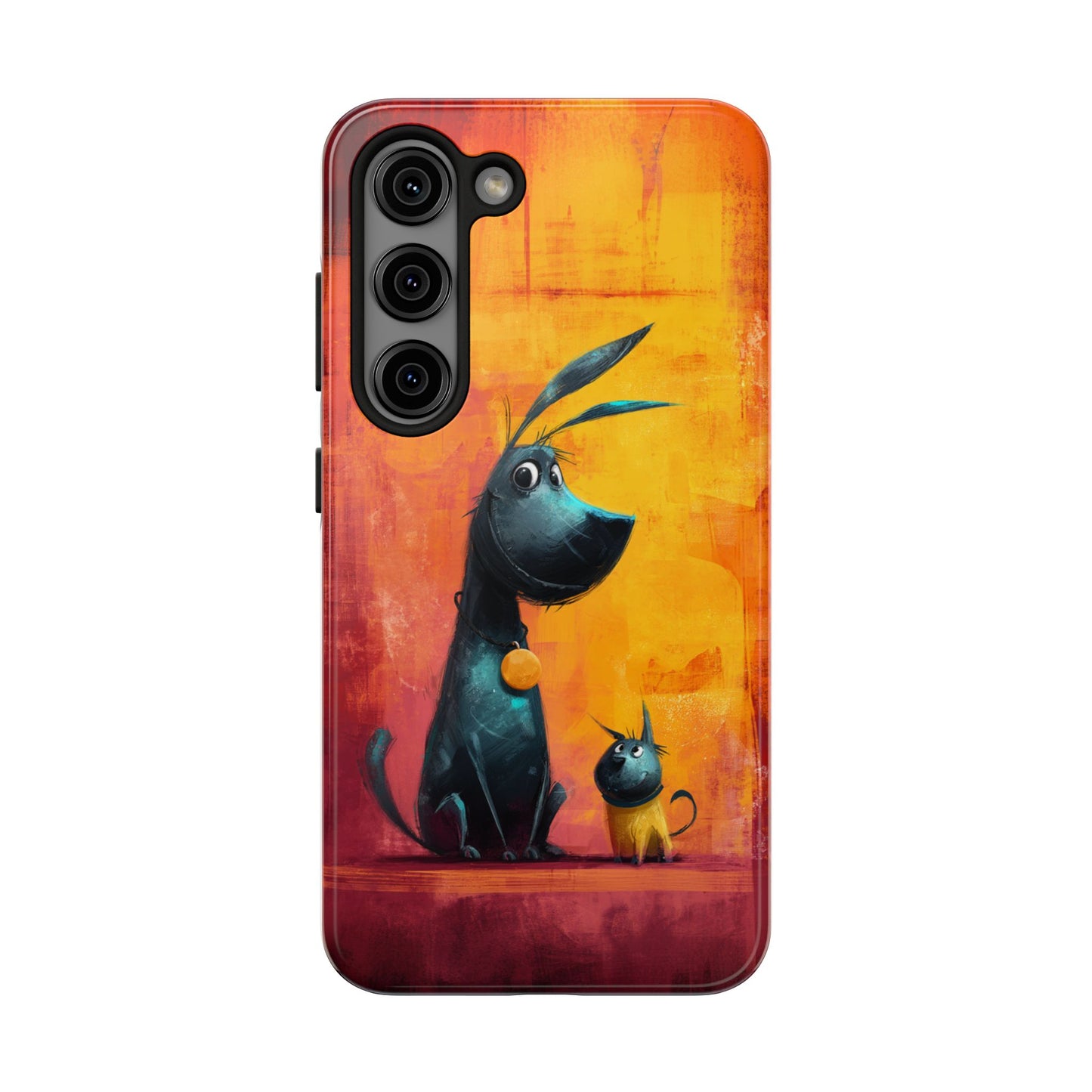 Colorful Dog & Cat Tough Phone Case – Fun Pet Lover Accessory