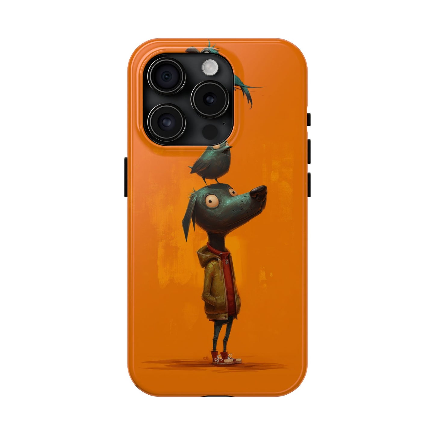 Fun Dog & Bird Tough Phone Cases - Quirky Animal Art for Pet Lovers