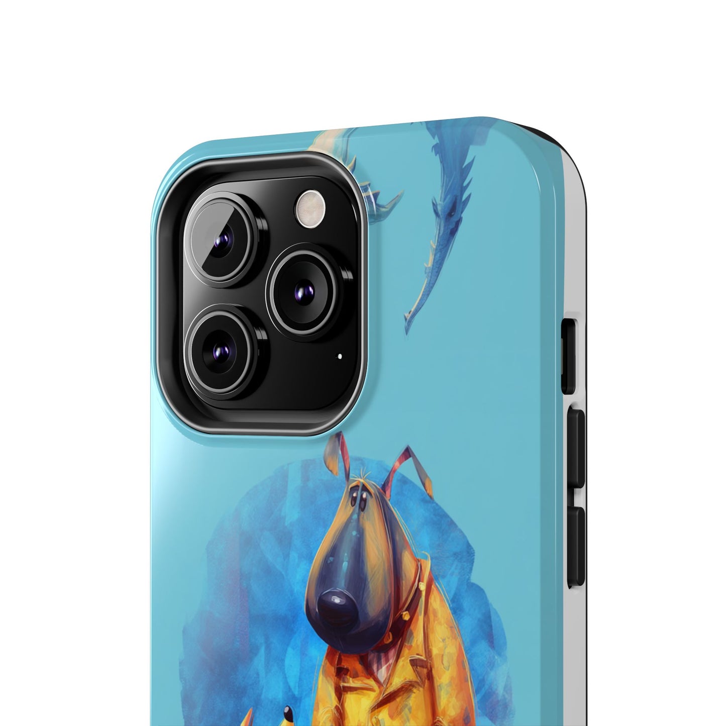 Whimsical Dog-Themed Tough Phone Case for Pet Lovers