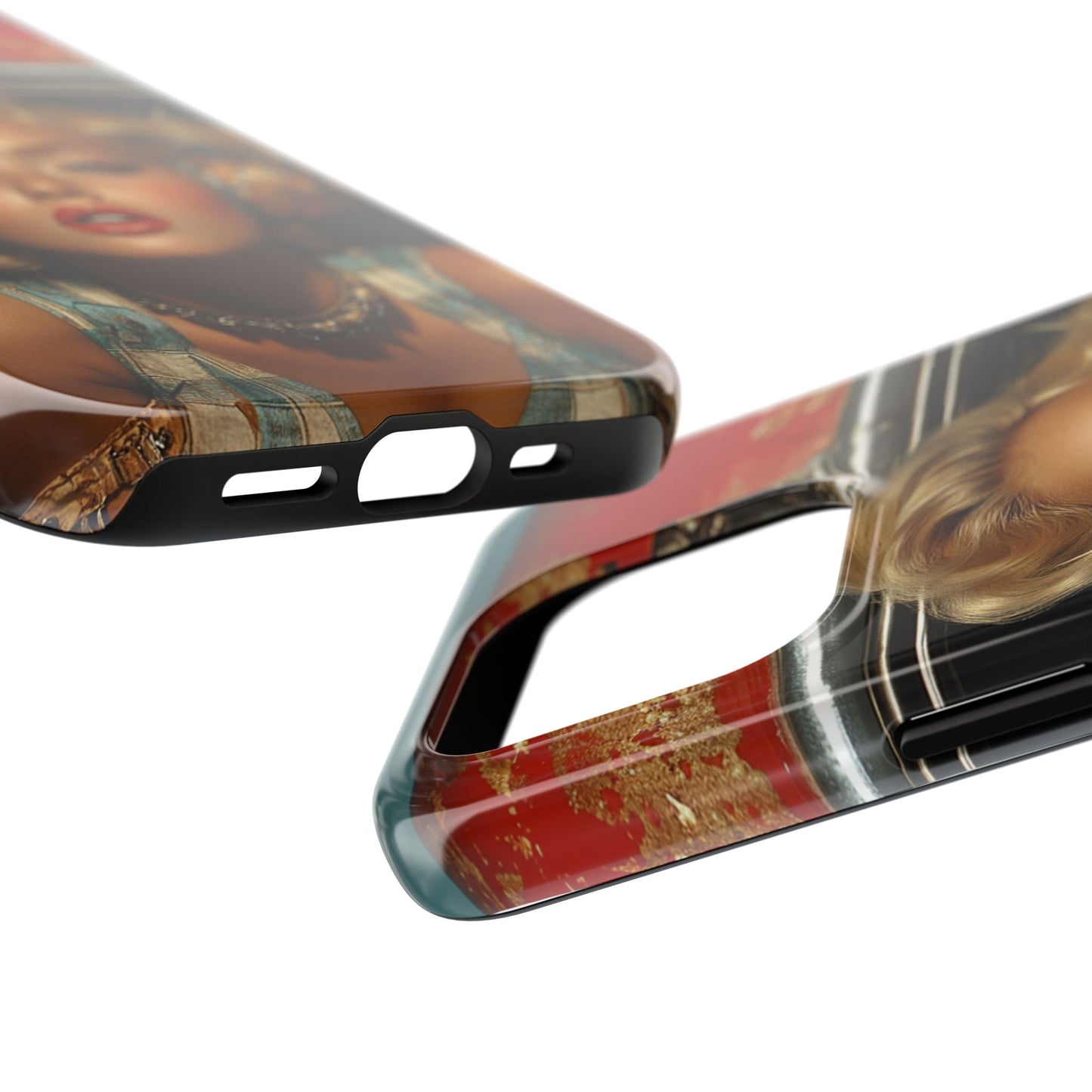 Retro Glam Tough Phone Case - Stylish Protection for Music Lovers