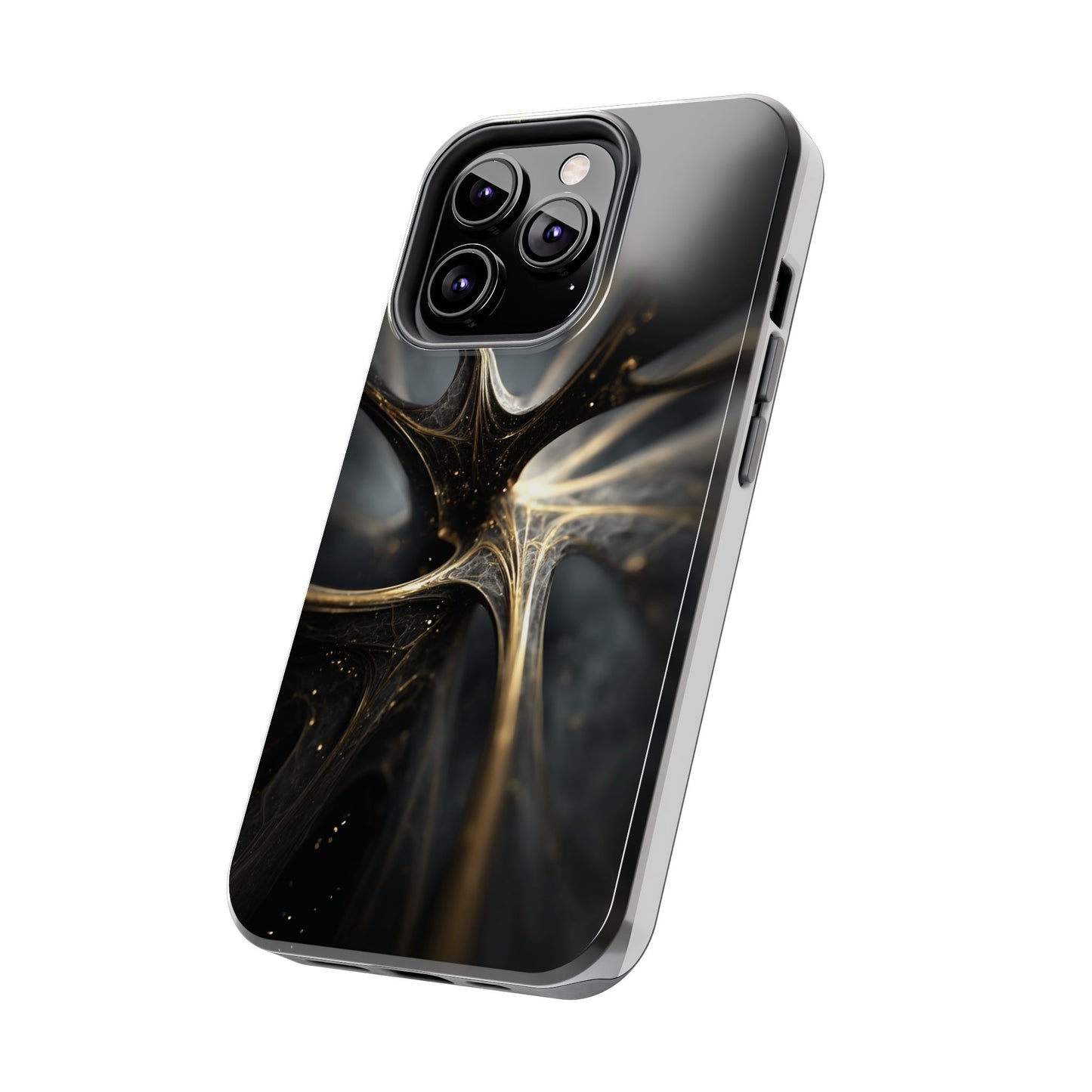 Elegant Tough Phone Case with Abstract Metallic Design