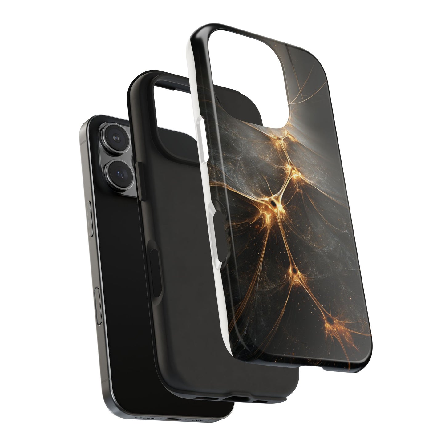 Tough Phone Case - Elegant Gold Fractal Design for Tech Lovers