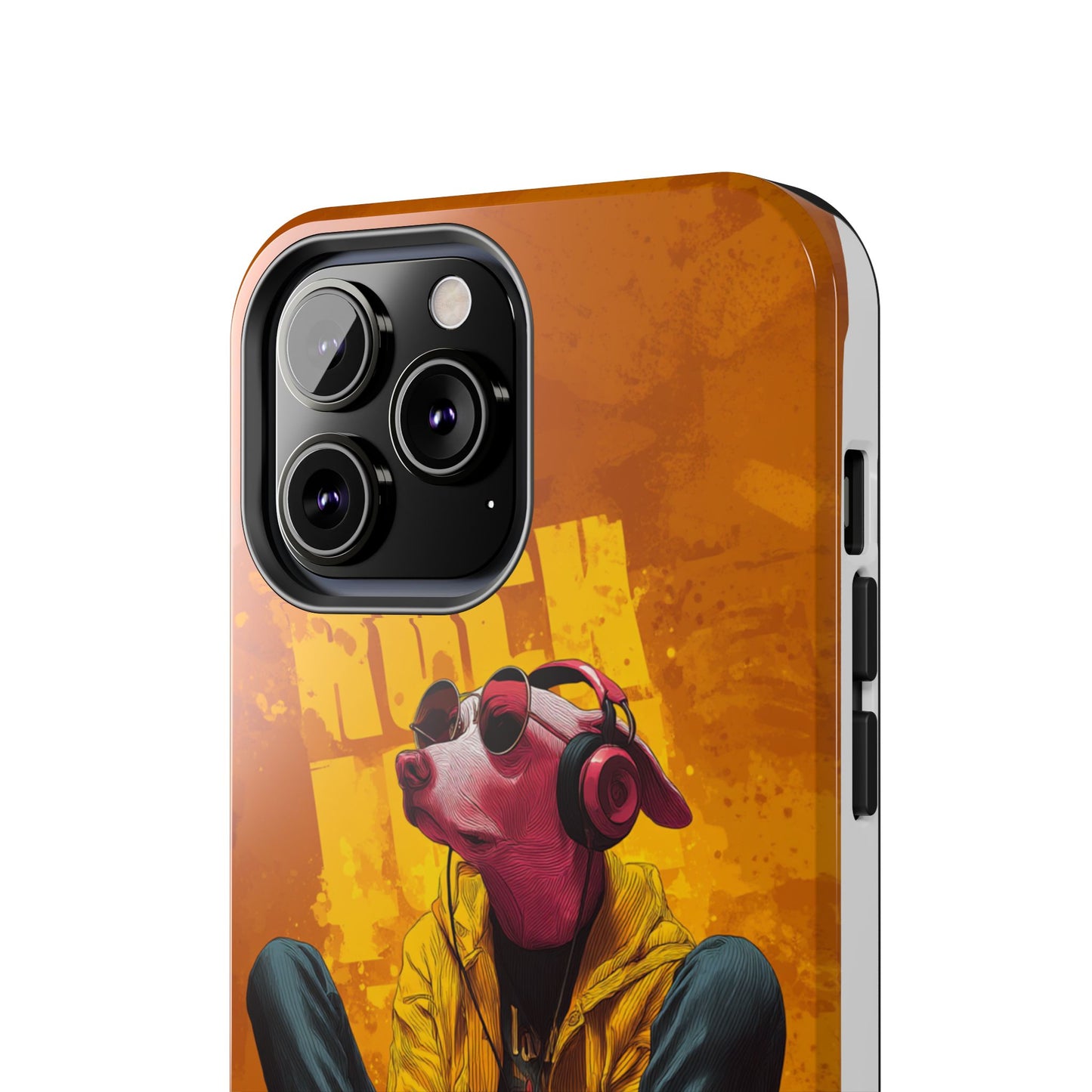 Dog with Pink Sunglasses and Headphones Tough Phone Case