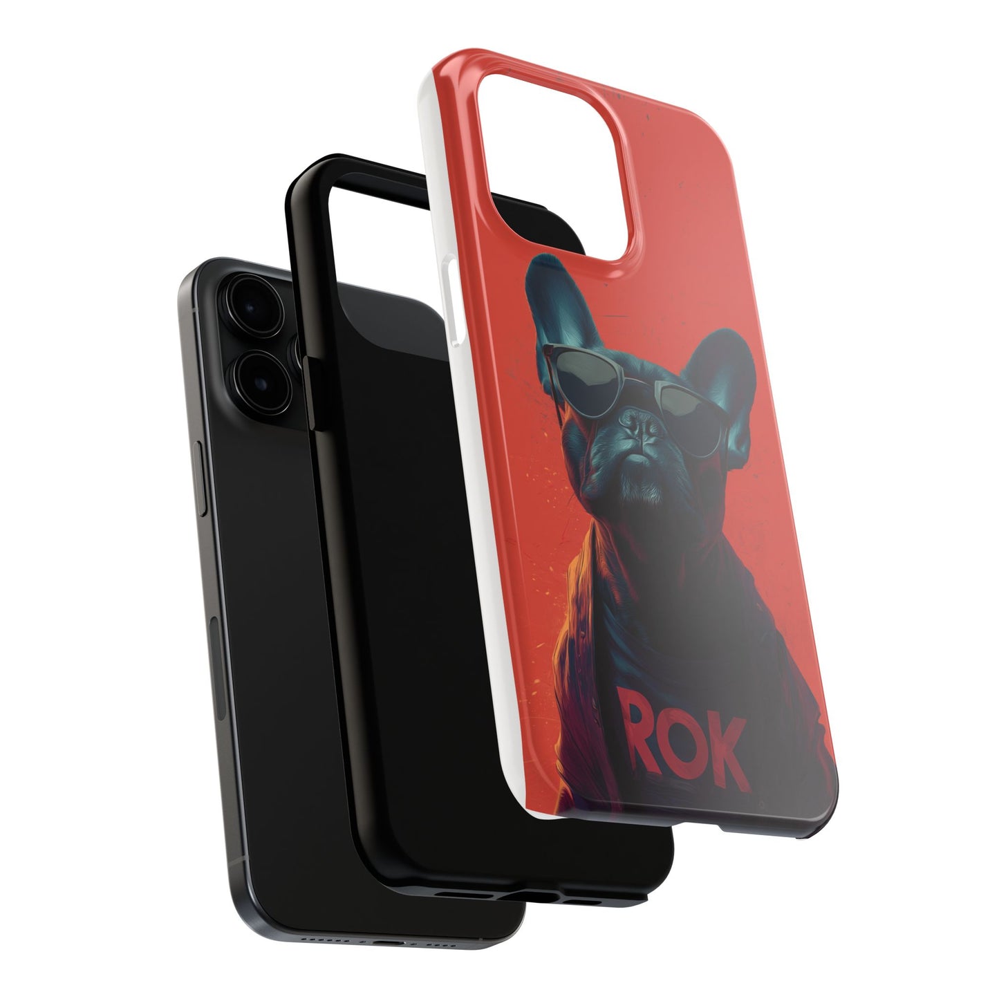 Rockin’ Dogs Tough Phone Case - Playful Guitarist & Cool Bulldog for Pet Lovers