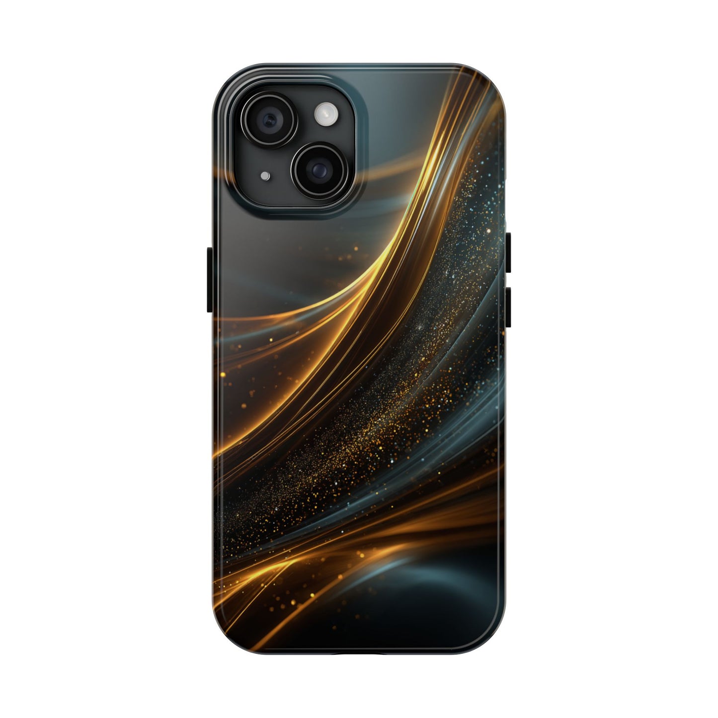 Elegant Tough Phone Case with Glittering Waves Design
