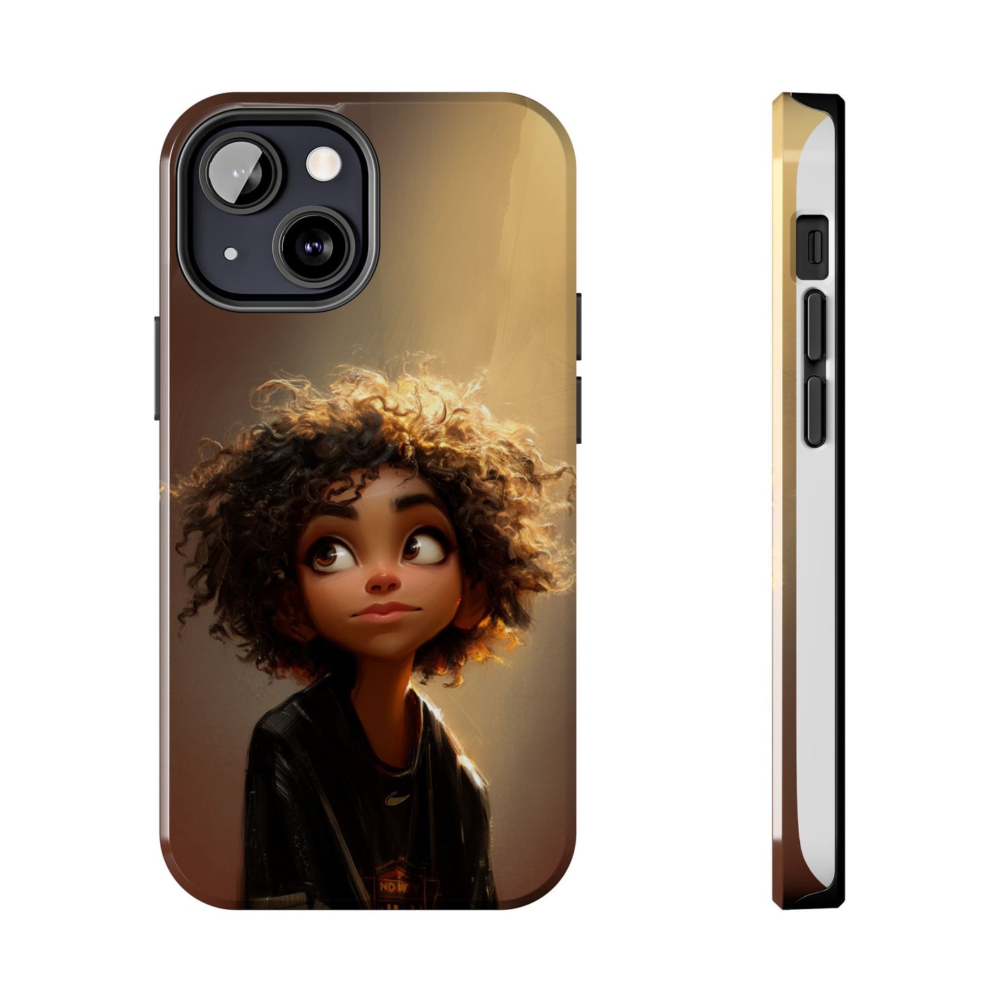 Artistic Tough Phone Case with Whimsical Character Design