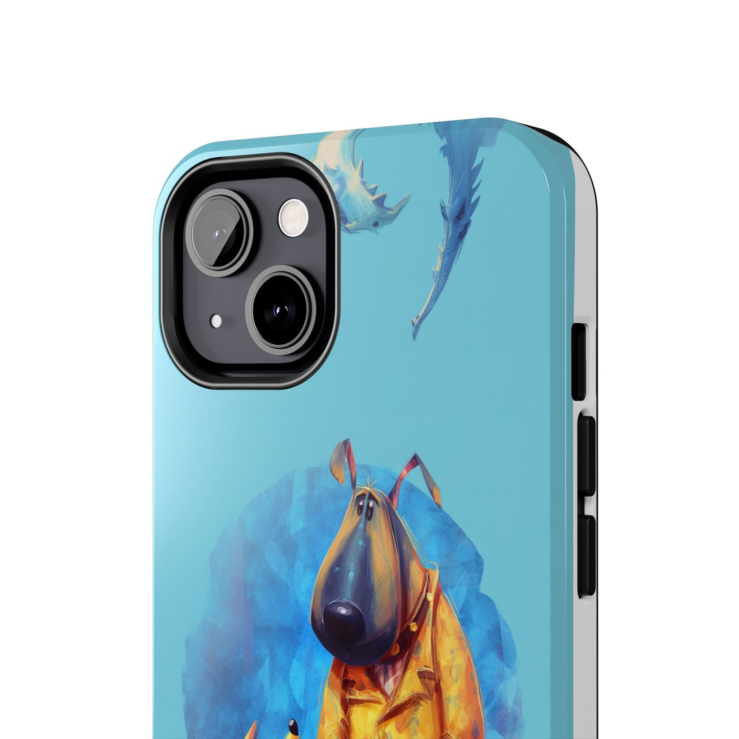 Whimsical Dog-Themed Tough Phone Case for Pet Lovers