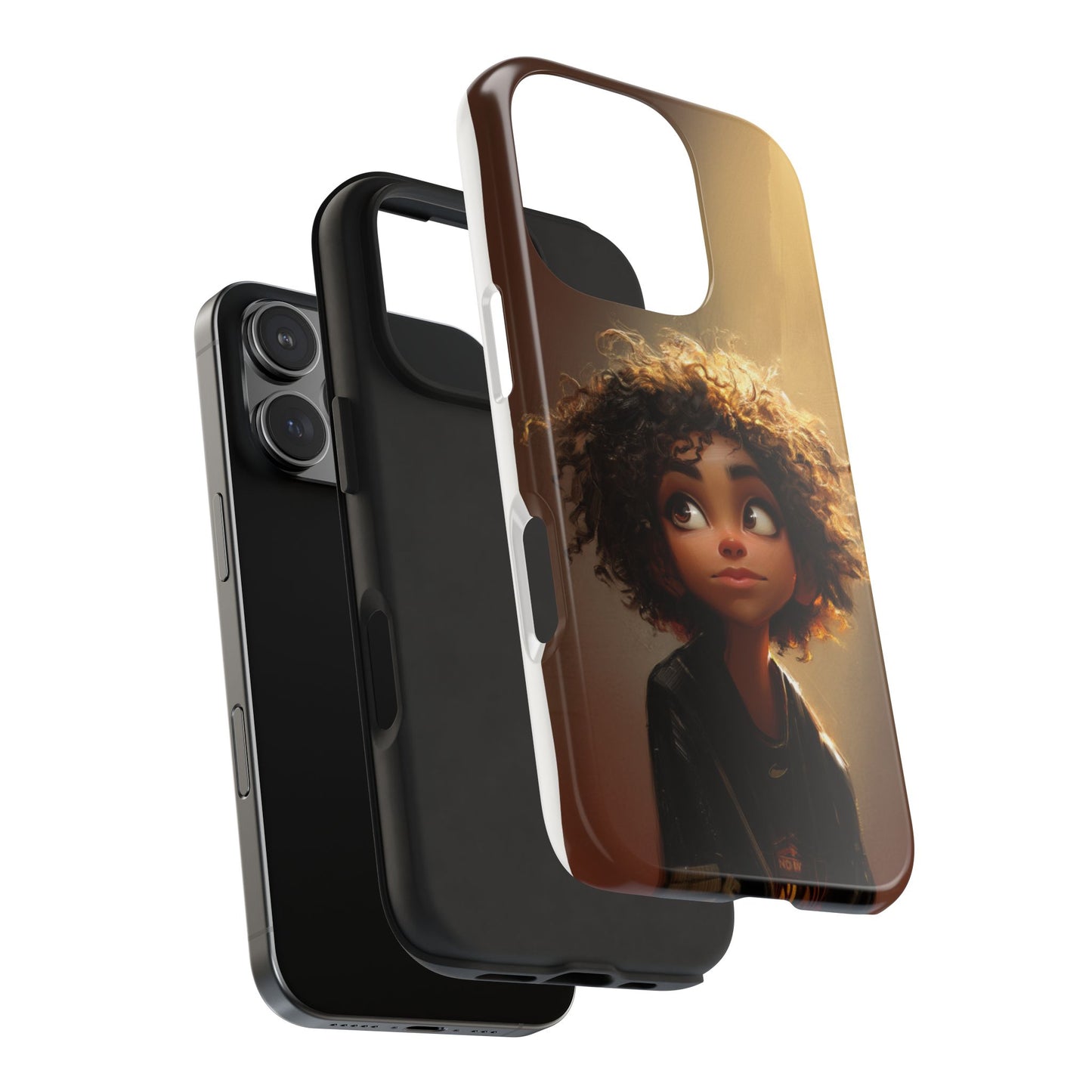 Artistic Tough Phone Case with Whimsical Character Design