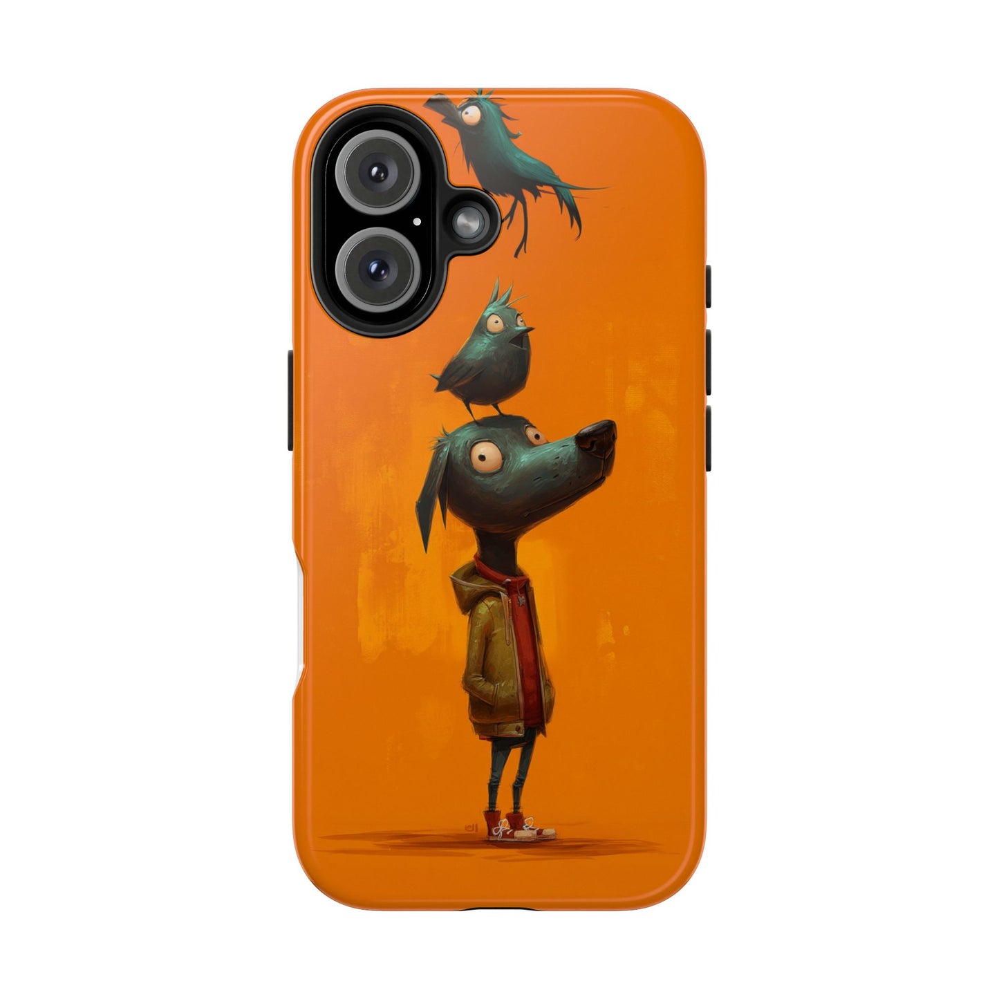 Fun Dog & Bird Tough Phone Cases - Quirky Animal Art for Pet Lovers