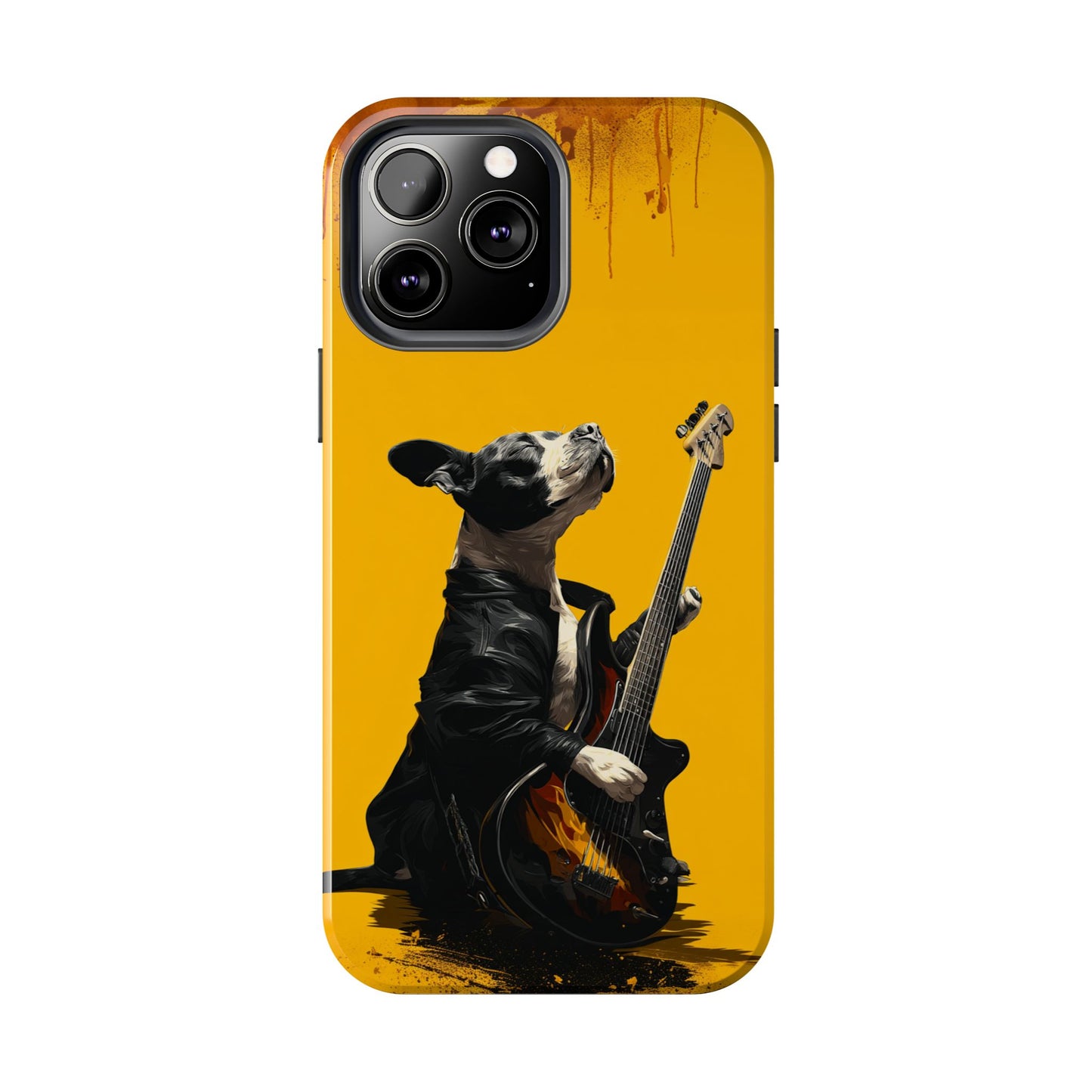 Rock Star Dog with Guitar Tough Phone Case – Wearable Art for Pet & Music Enthusiasts