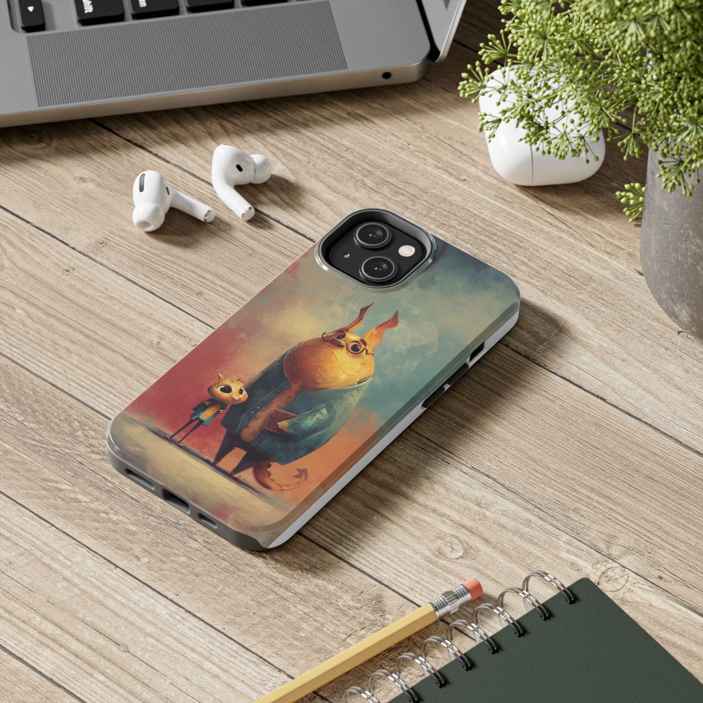 Animal Art Tough Phone Cases, Cute Character Phone Protector, Unique Cartoon Phone Cover, Fun Gift for Kids, Birthday or Holiday Present