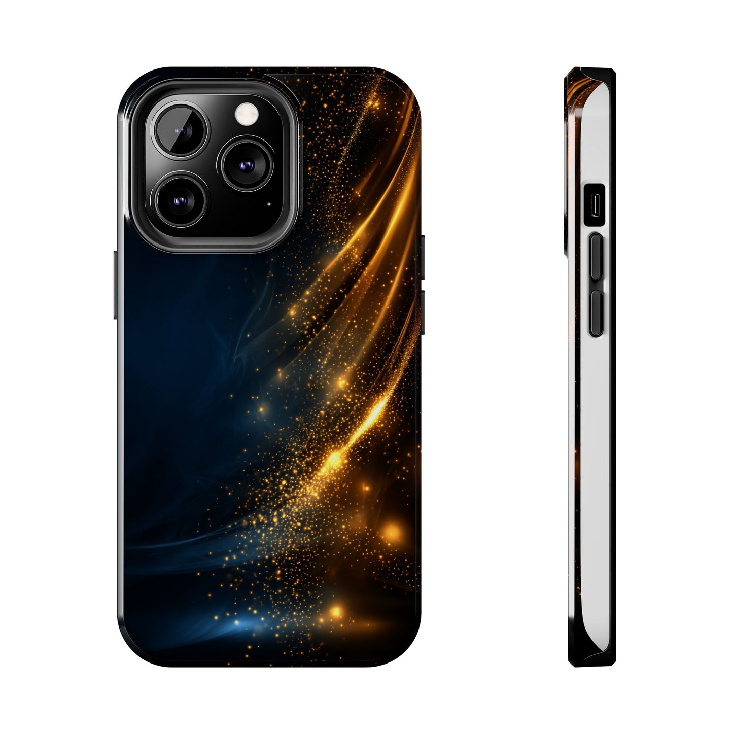 Galaxy Glitter Tough Phone Case - Shockproof Protection for iPhone