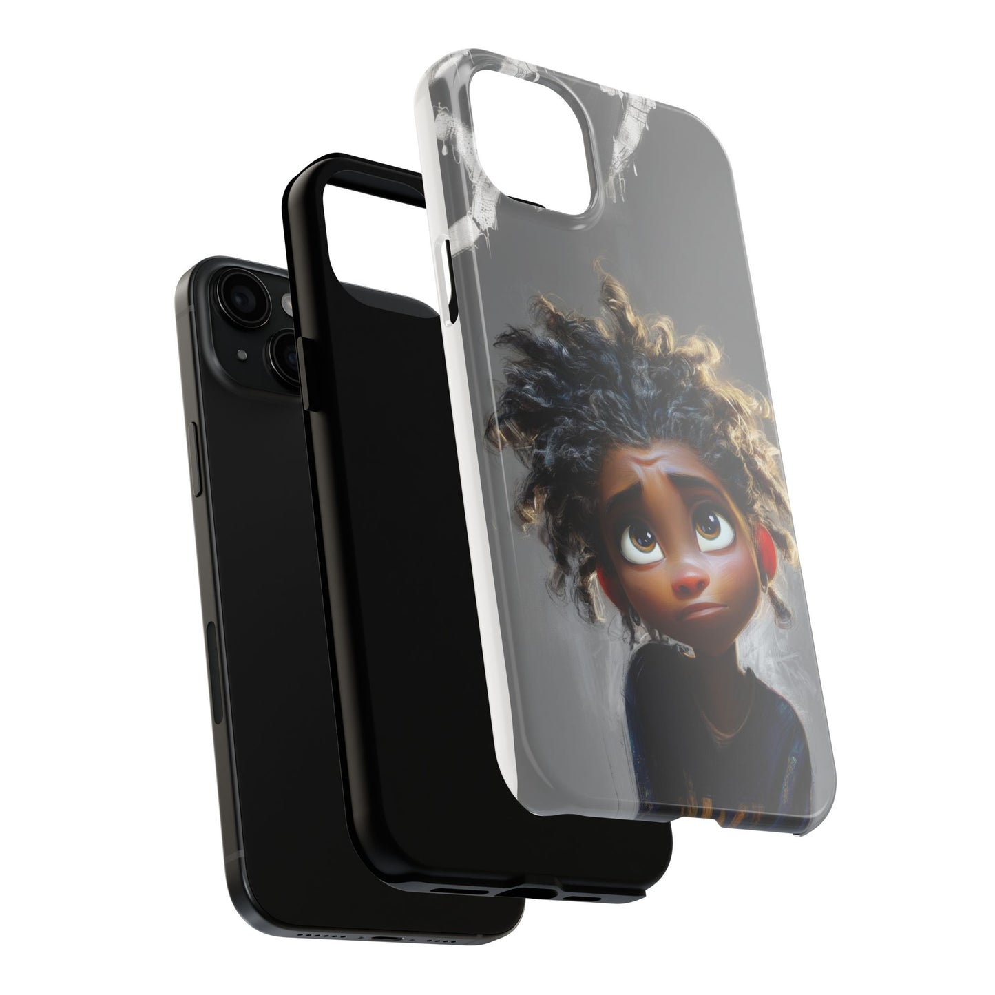 Whimsical Tough Phone Case - Artistic Design for Kids and Tweens