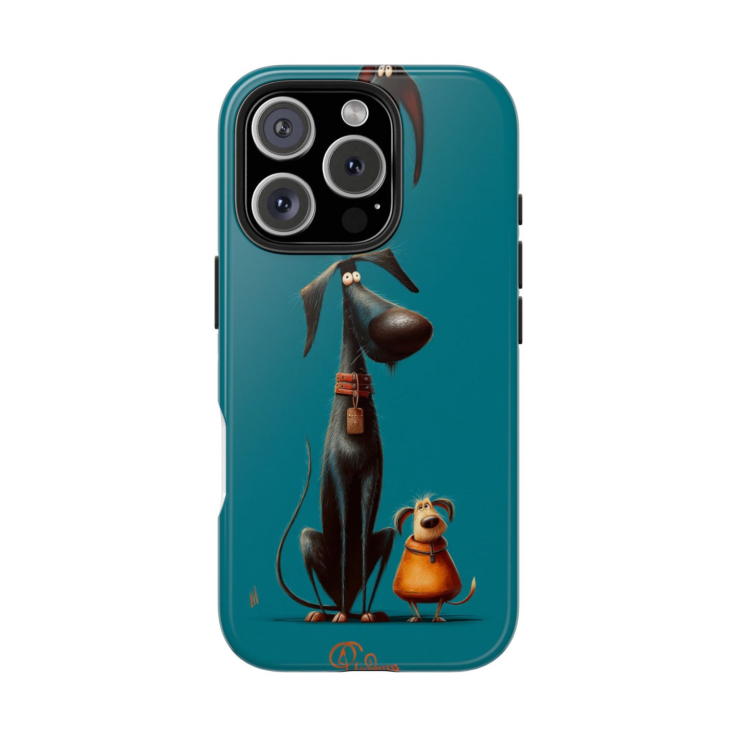 Whimsical Dog Art Tough Phone Case - Durable Protection for Pet Lovers
