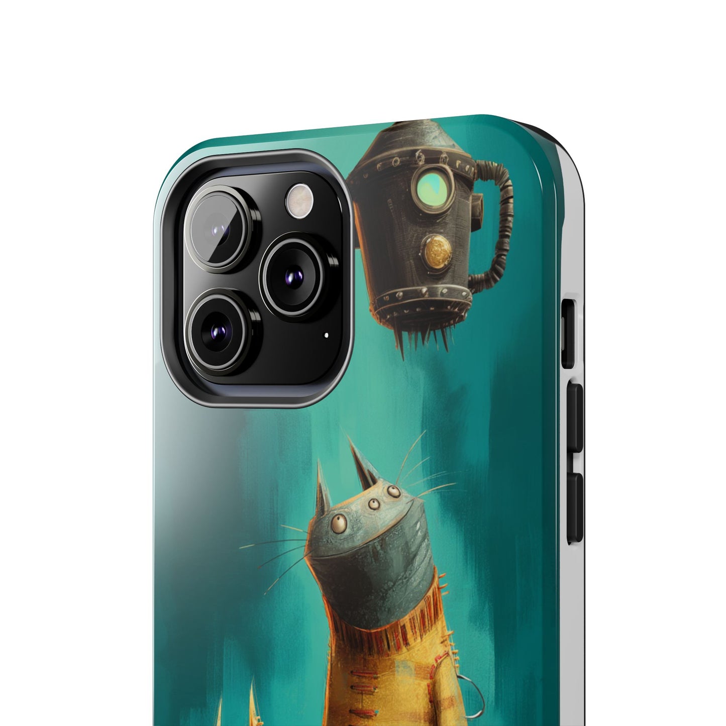 Whimsical Cat Adventure Tough Phone Case - Unique Design for Animal Lovers