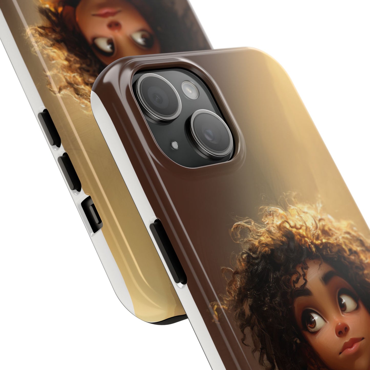Artistic Tough Phone Case with Whimsical Character Design