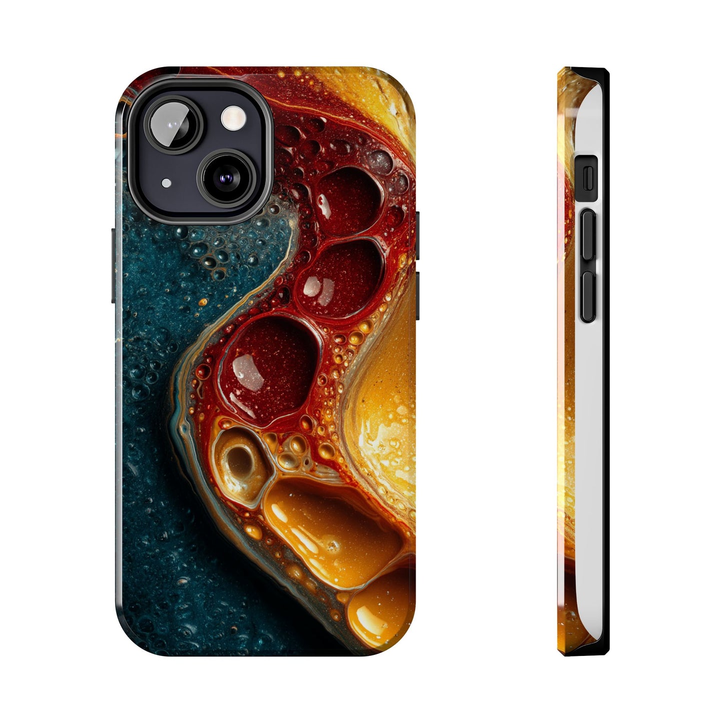 Artistic Tough Phone Case - Vibrant Fluid Design