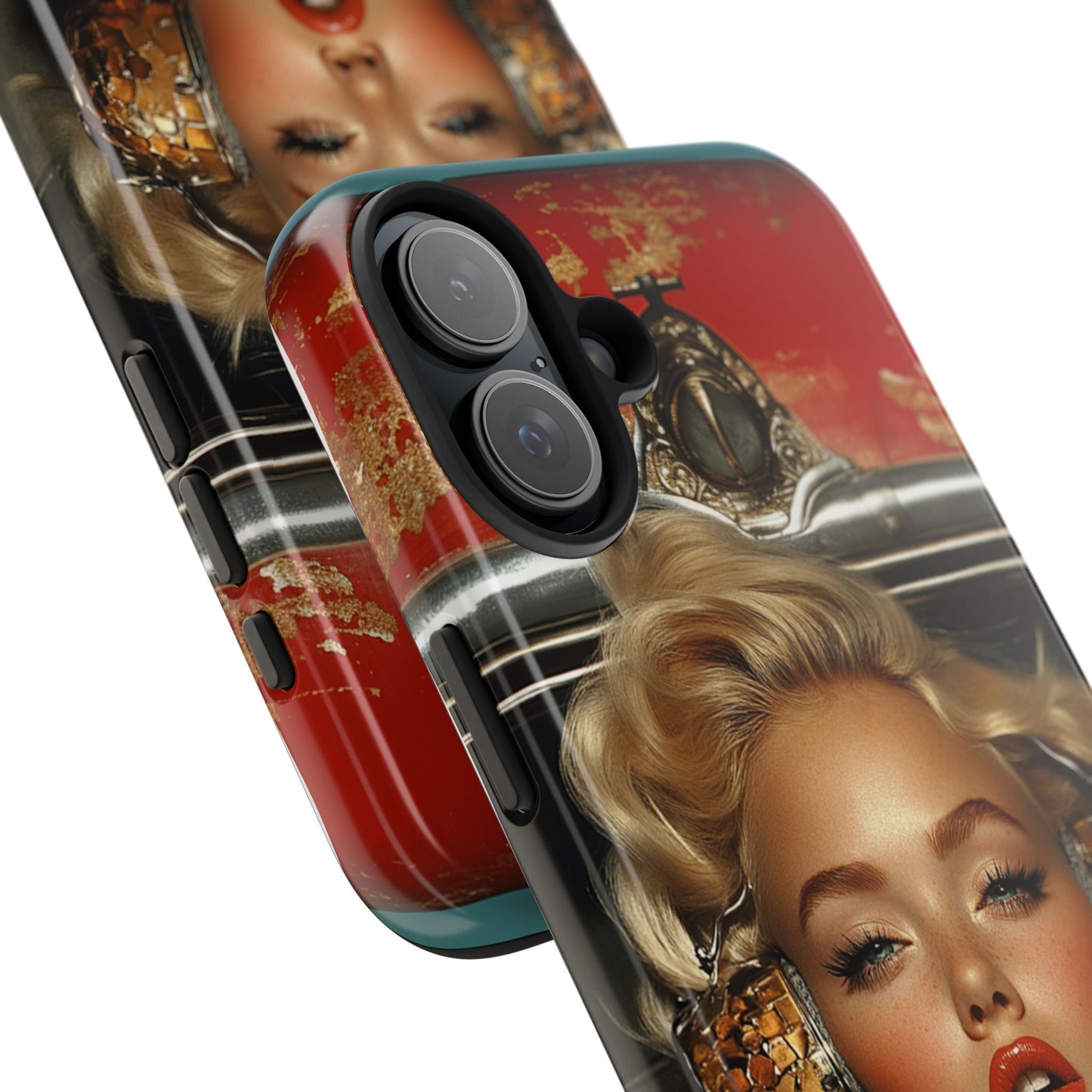 Retro Glam Tough Phone Case - Stylish Protection for Music Lovers