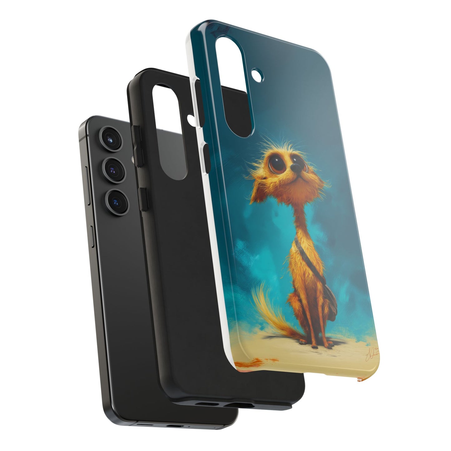 Whimsical Dog Art Tough Phone Case - Durable and Stylish Protection for Pet Lovers