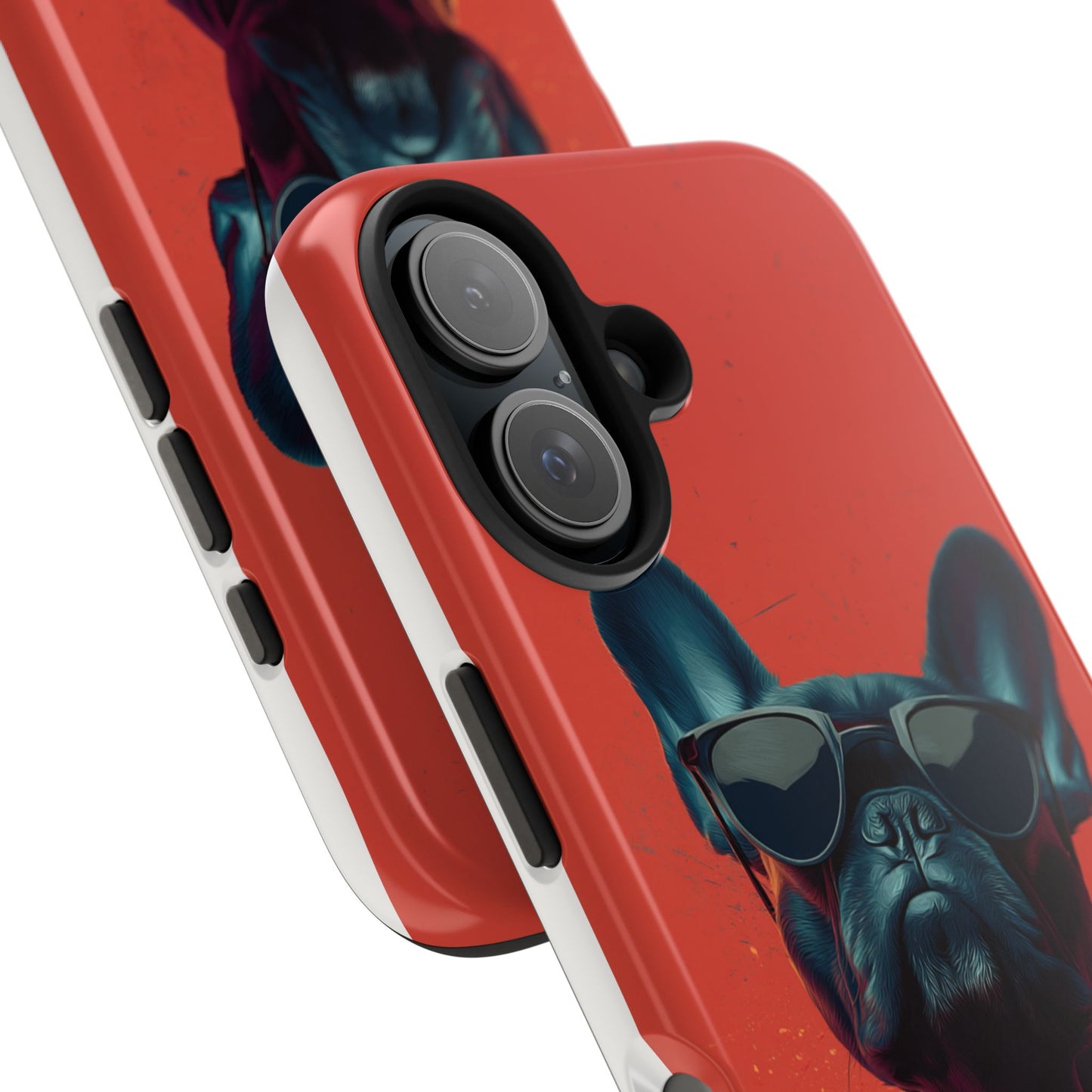 Rockin’ Dogs Tough Phone Case - Playful Guitarist & Cool Bulldog for Pet Lovers