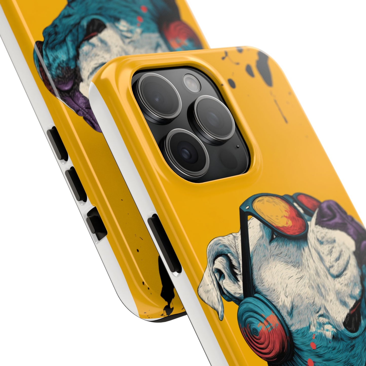 French Bulldog with Orange Sunglasses and Headphones Tough Phone Case