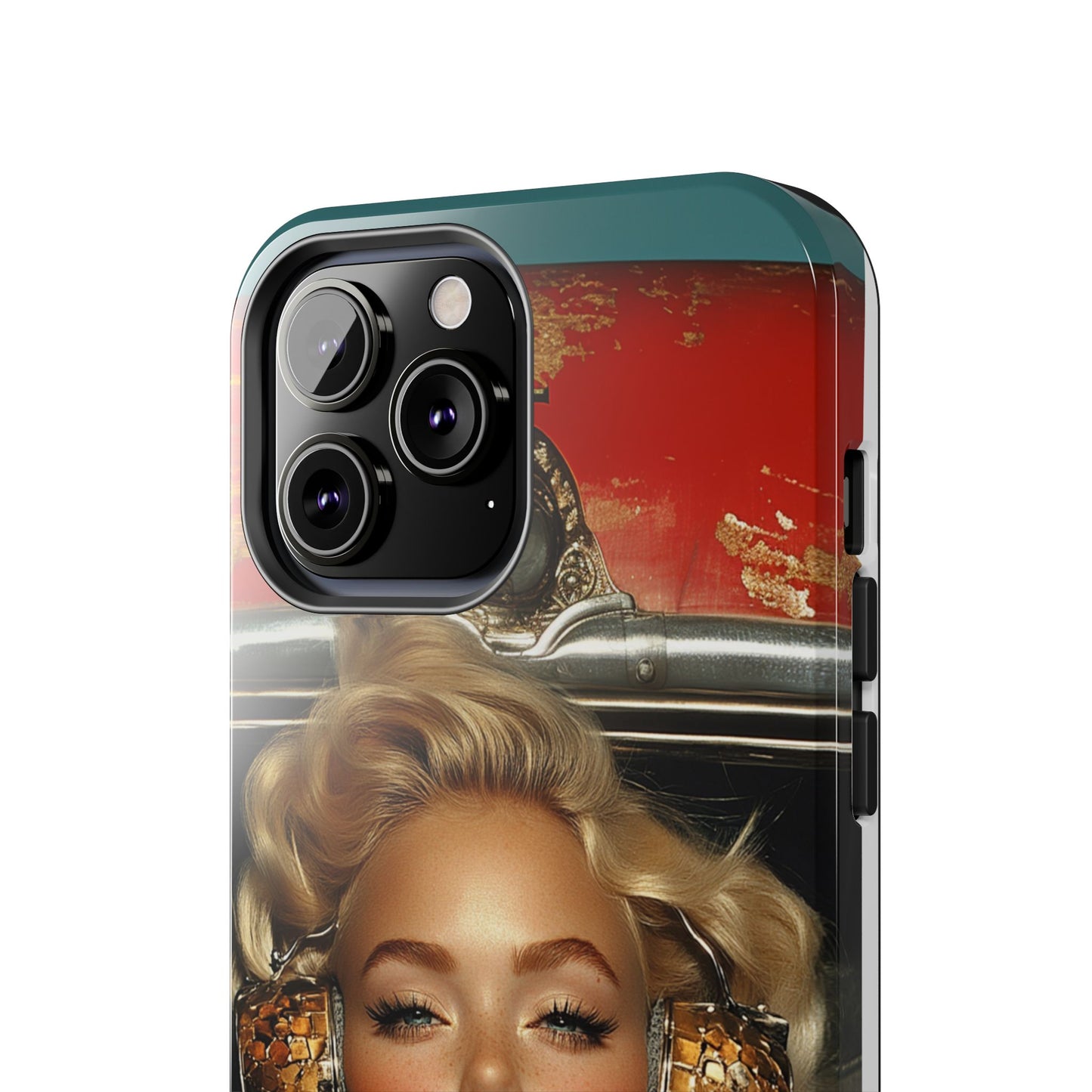 Retro Glam Tough Phone Case - Stylish Protection for Music Lovers