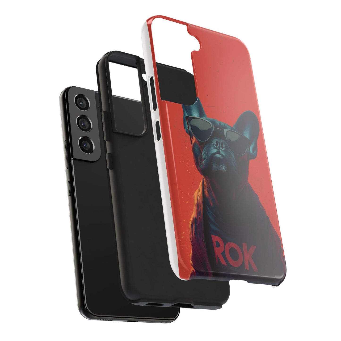 Rockin’ Dogs Tough Phone Case - Playful Guitarist & Cool Bulldog for Pet Lovers
