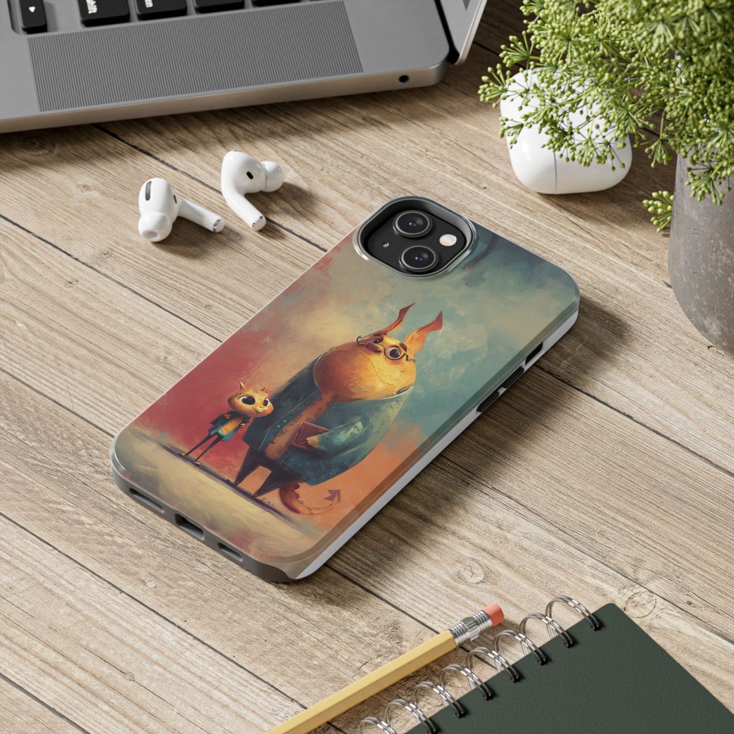 Animal Art Tough Phone Cases, Cute Character Phone Protector, Unique Cartoon Phone Cover, Fun Gift for Kids, Birthday or Holiday Present