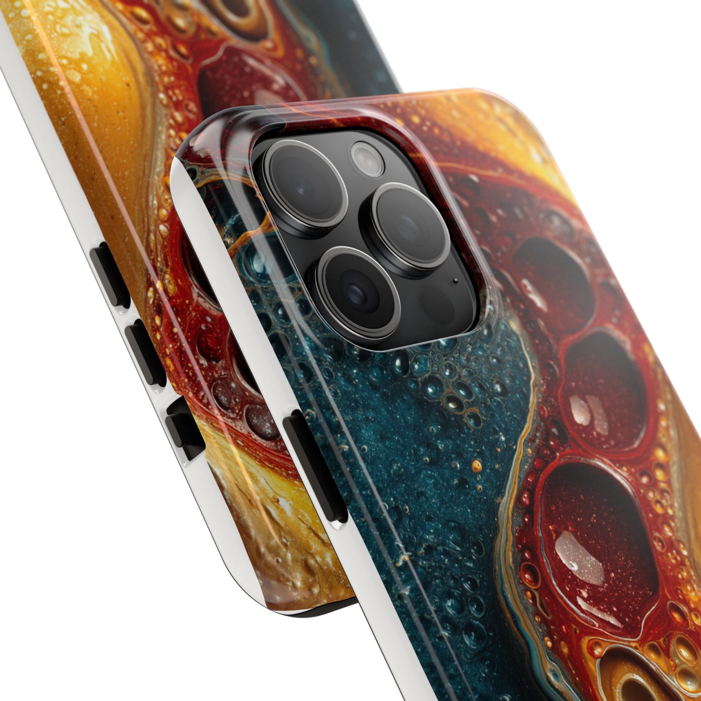 Artistic Tough Phone Case - Vibrant Fluid Design