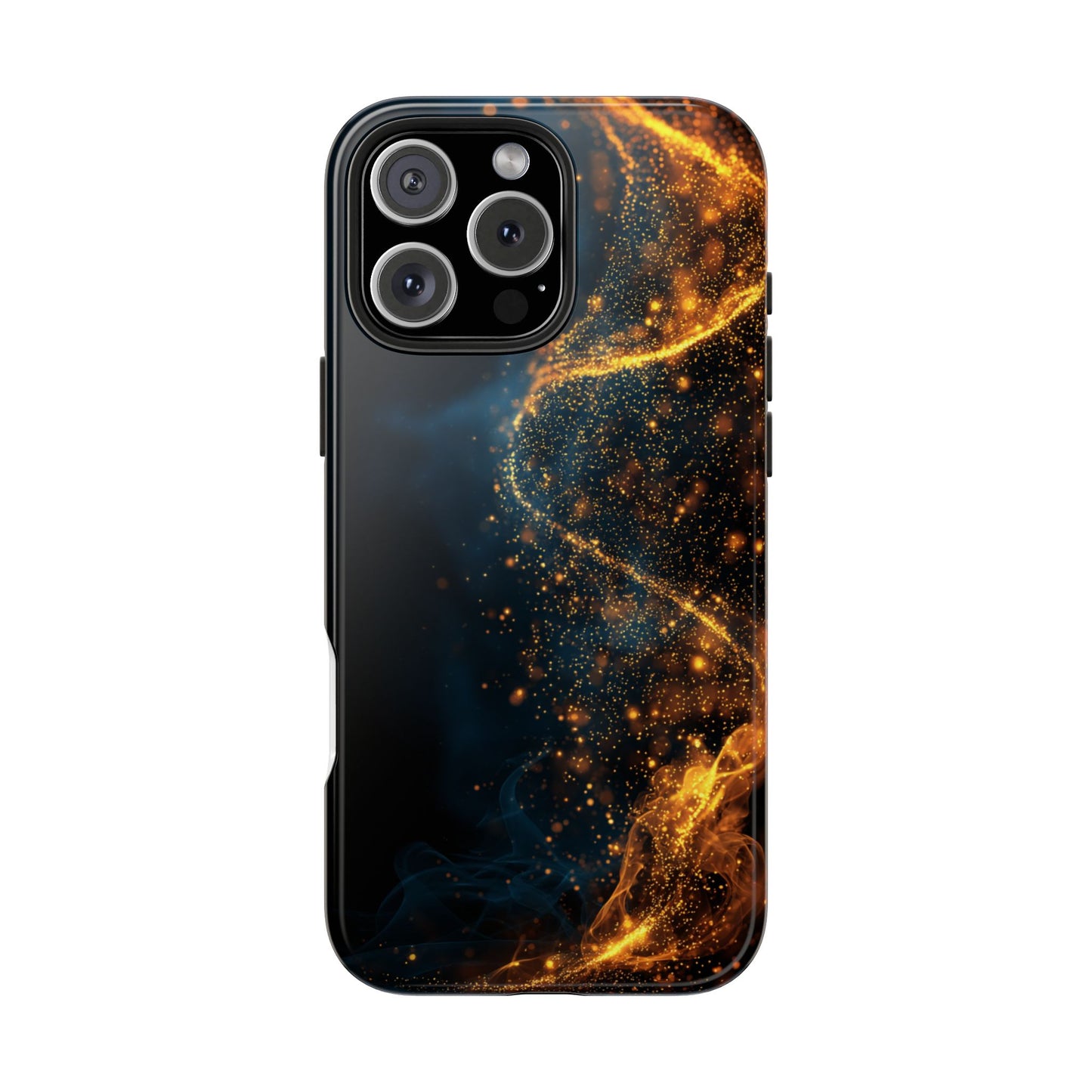Sleek Tough Phone Cases with Abstract Gold and Blue Design