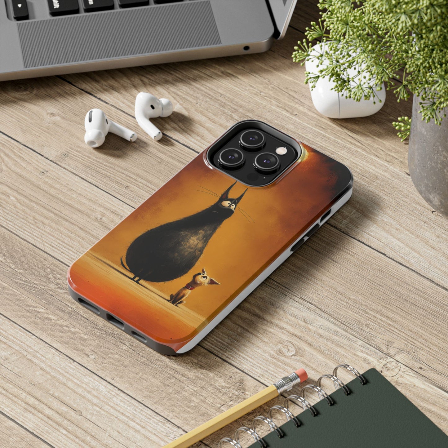 Whimsical Tough Phone Cases - Cat & Dog Design