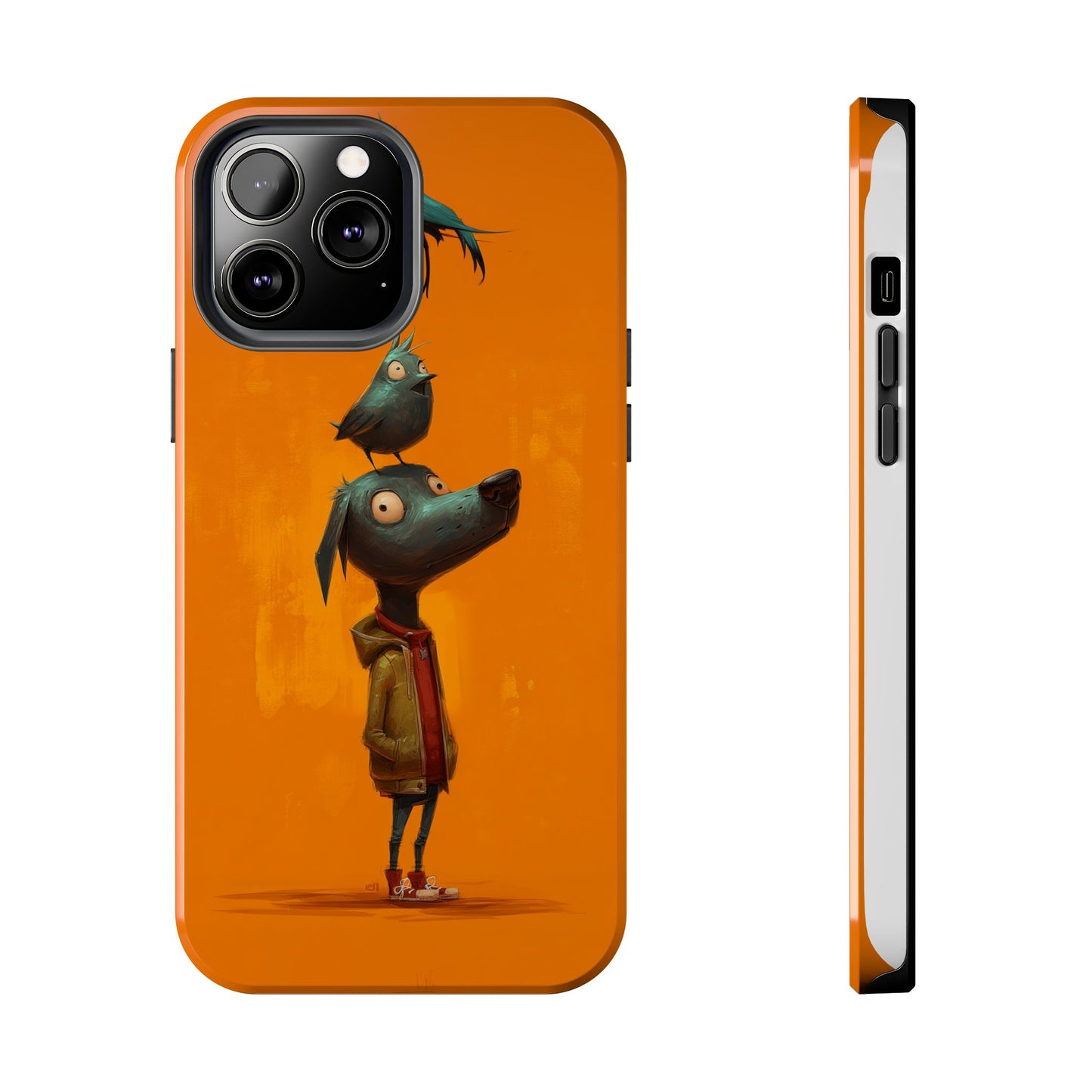 Fun Dog & Bird Tough Phone Cases - Quirky Animal Art for Pet Lovers