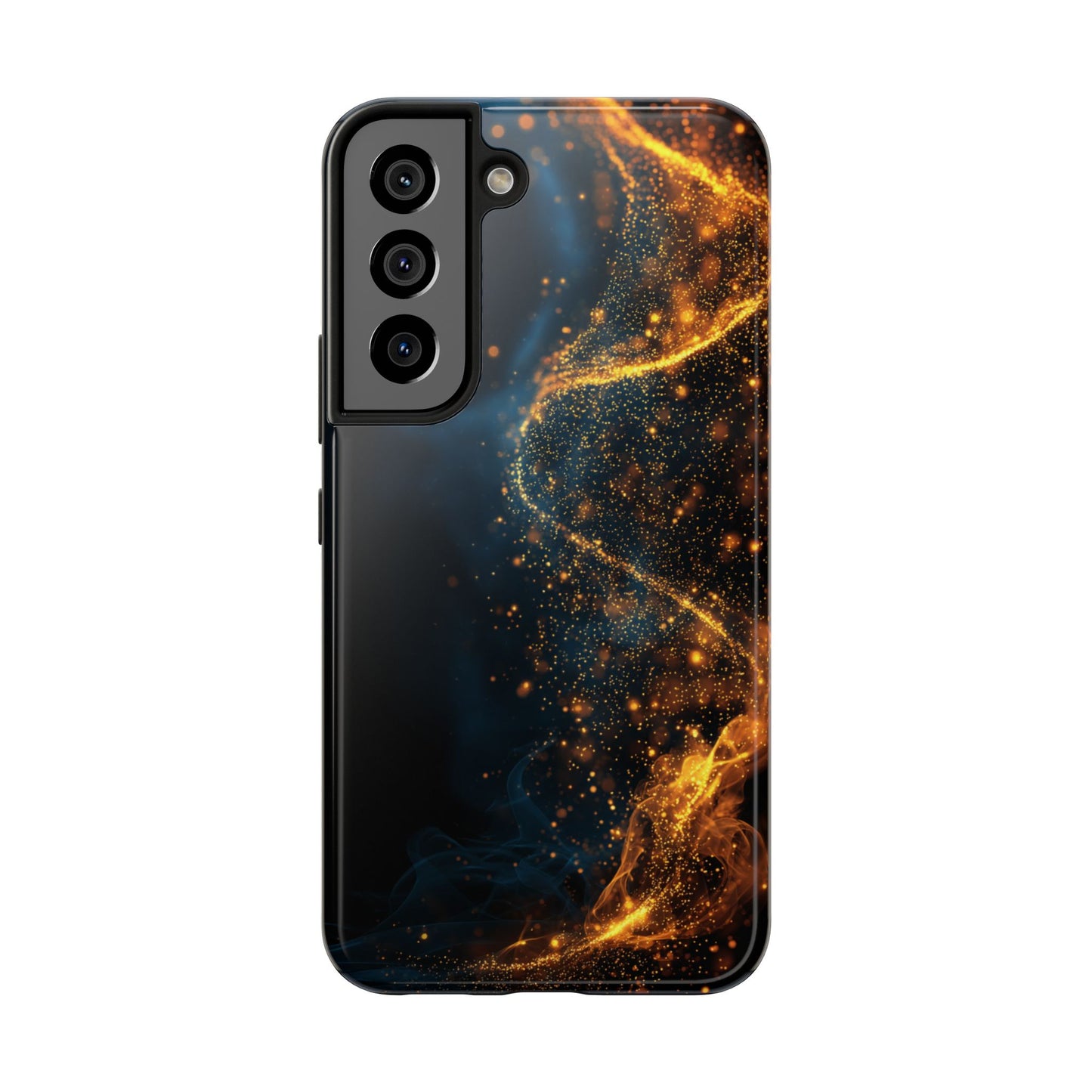 Sleek Tough Phone Cases with Abstract Gold and Blue Design