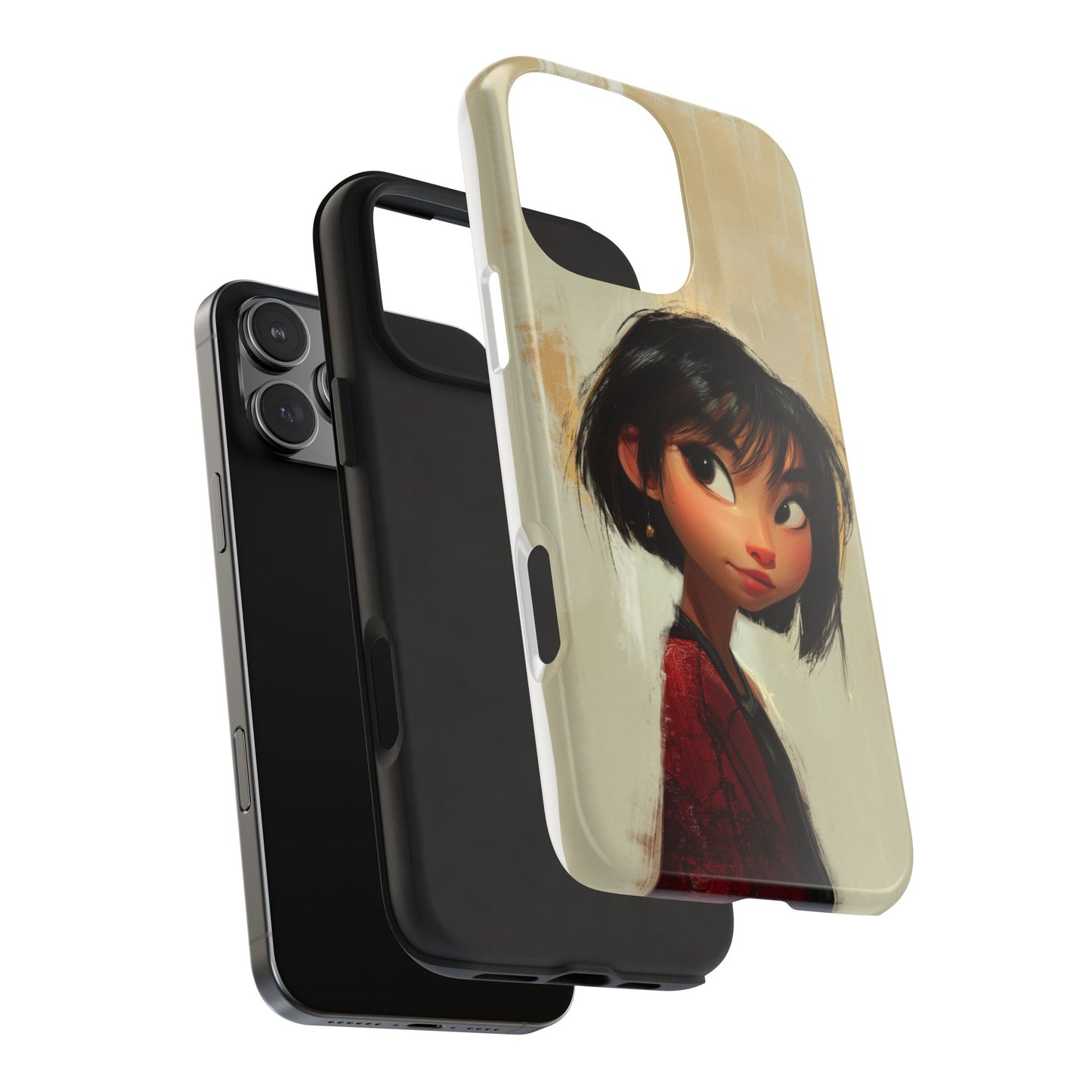 Artistic Tough Phone Case - Cute Character Design for Kids and Teens
