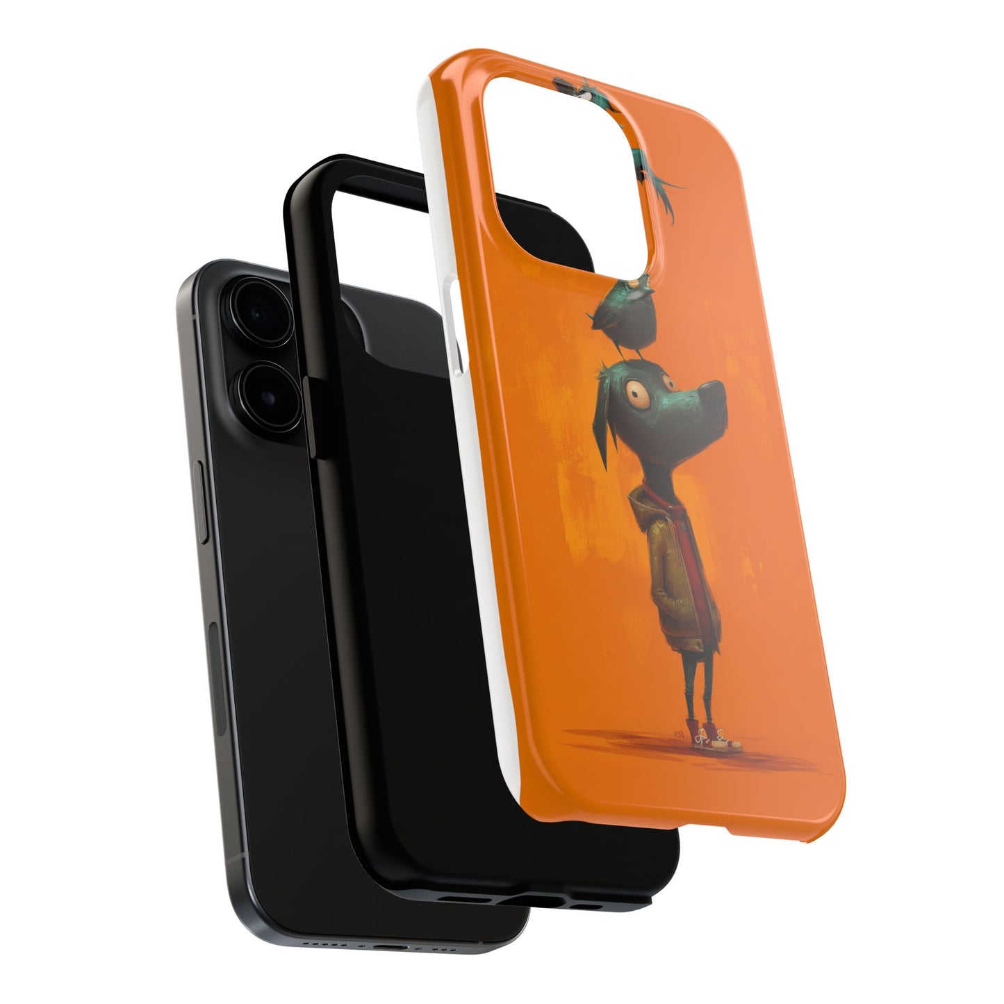 Fun Dog & Bird Tough Phone Cases - Quirky Animal Art for Pet Lovers
