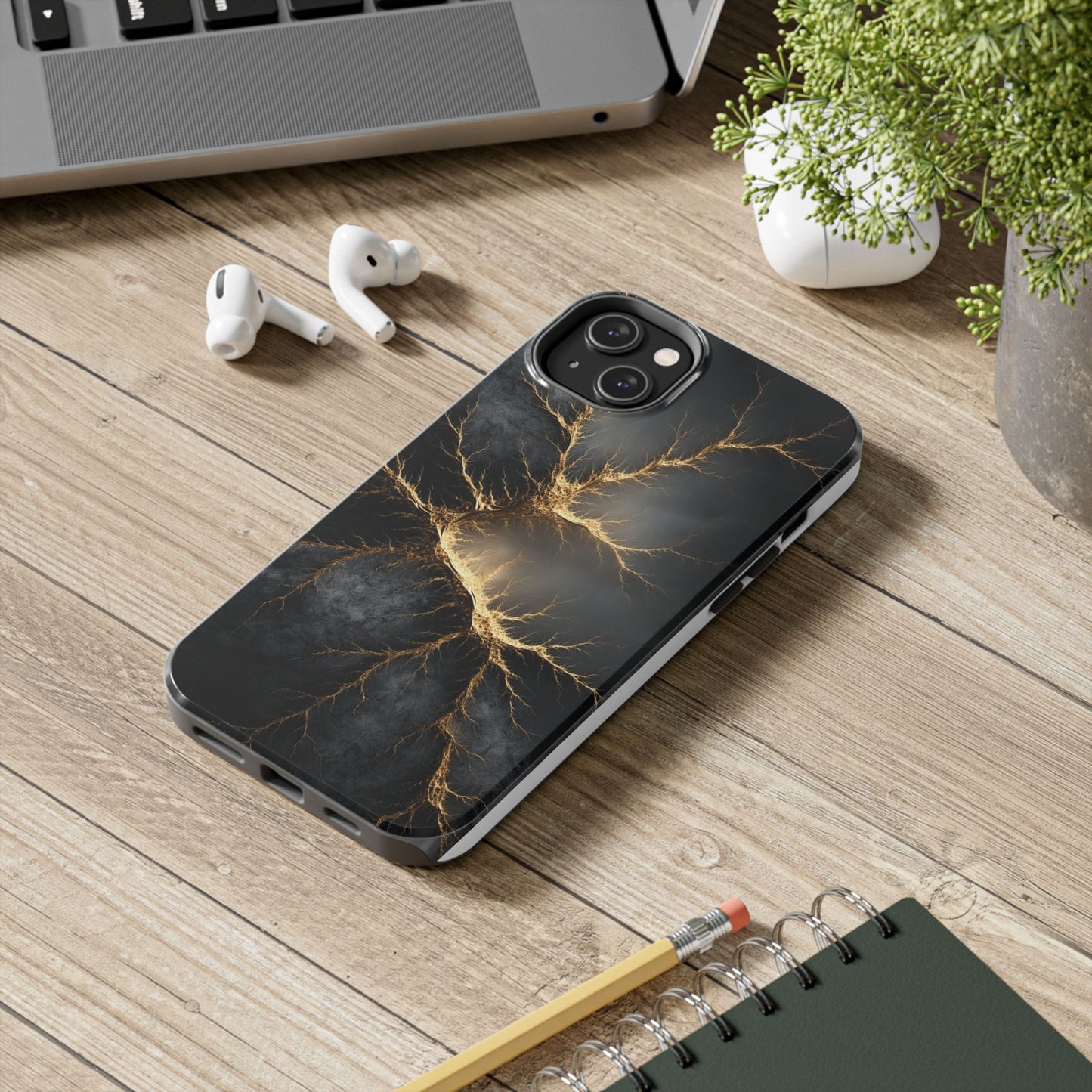 Electric Lightning Tough Phone Case - Durable Protection with Striking Design
