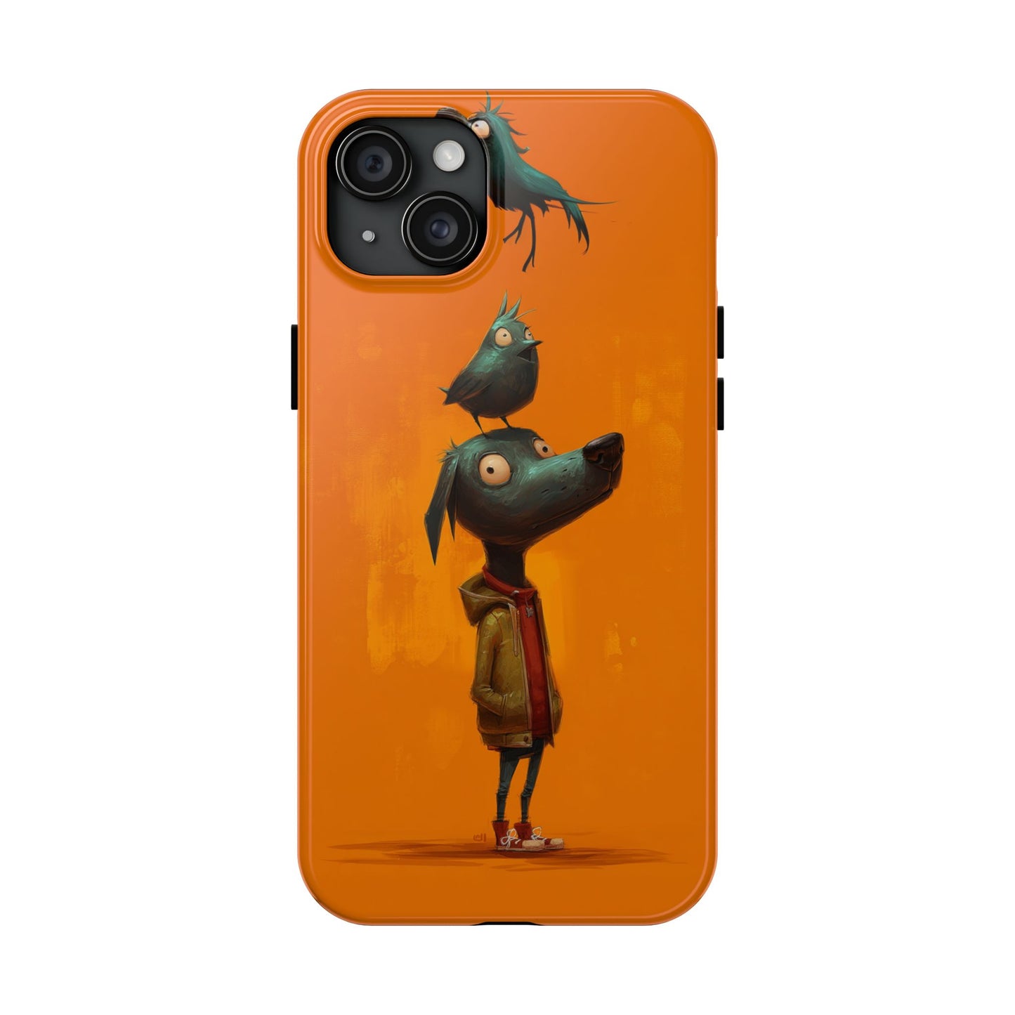 Fun Dog & Bird Tough Phone Cases - Quirky Animal Art for Pet Lovers