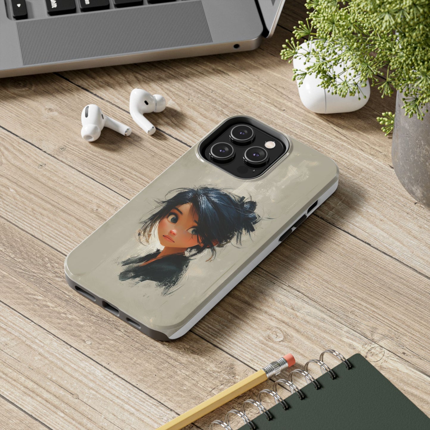 Artistic Tough Phone Case – Unique Portrait Design for Creatives