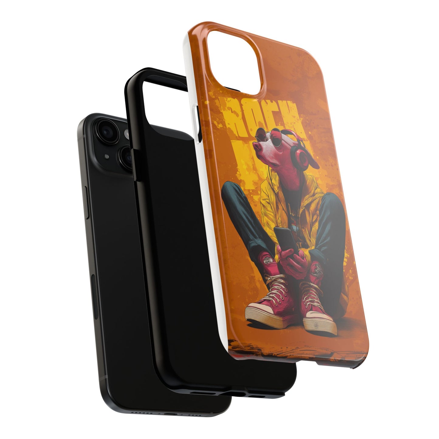 Dog with Pink Sunglasses and Headphones Tough Phone Case