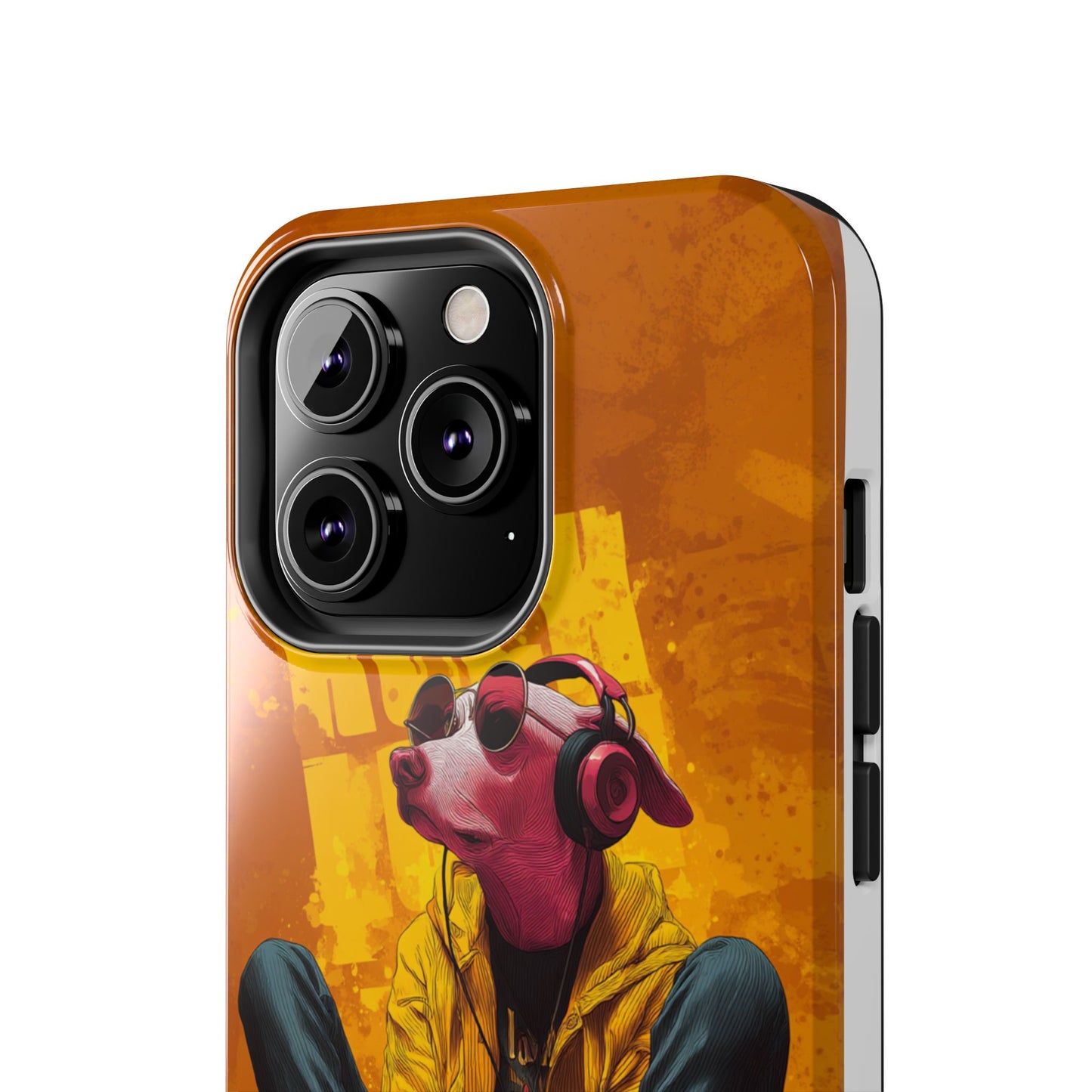 Dog with Pink Sunglasses and Headphones Tough Phone Case
