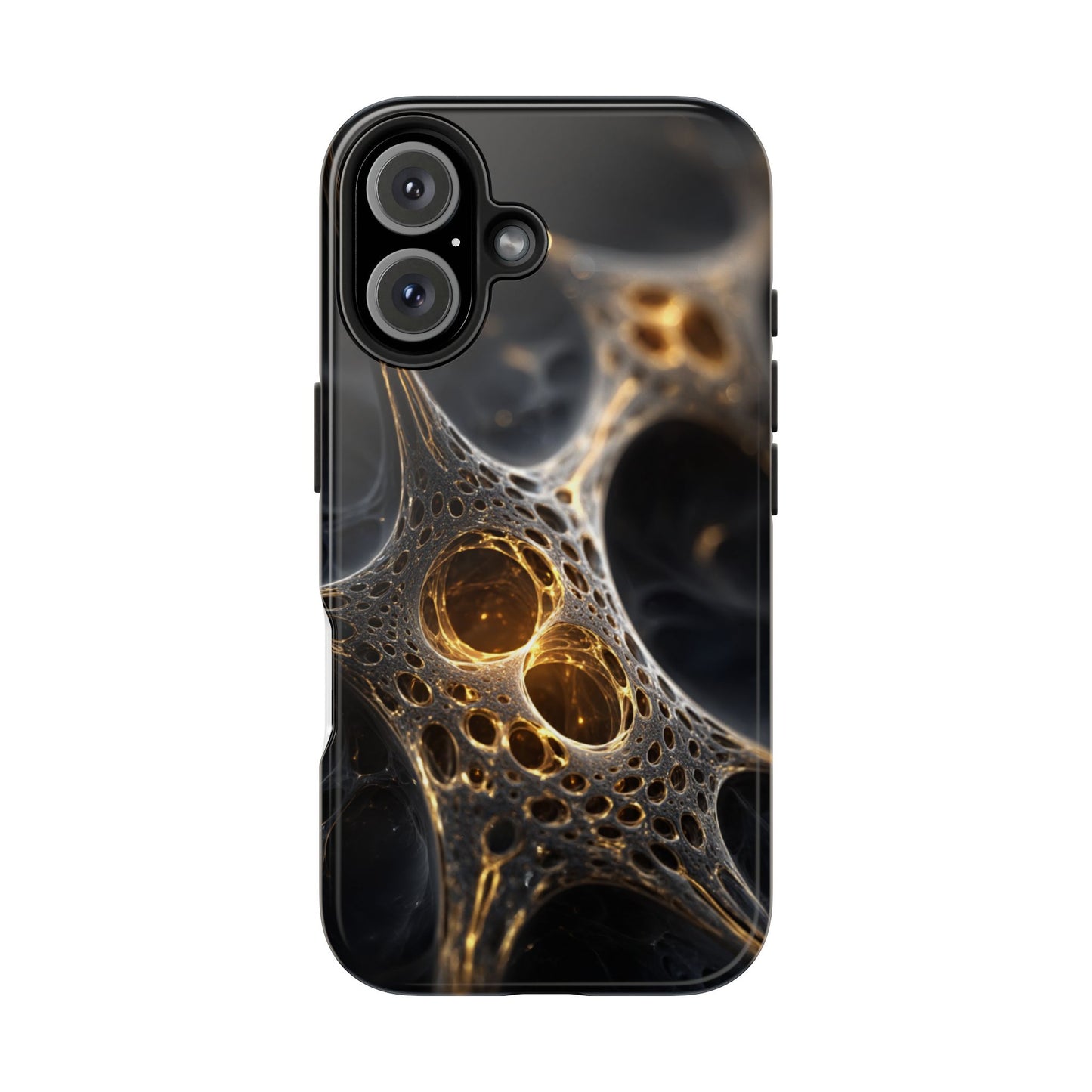 Luxurious Abstract Tough Phone Case - Gold and Black Design