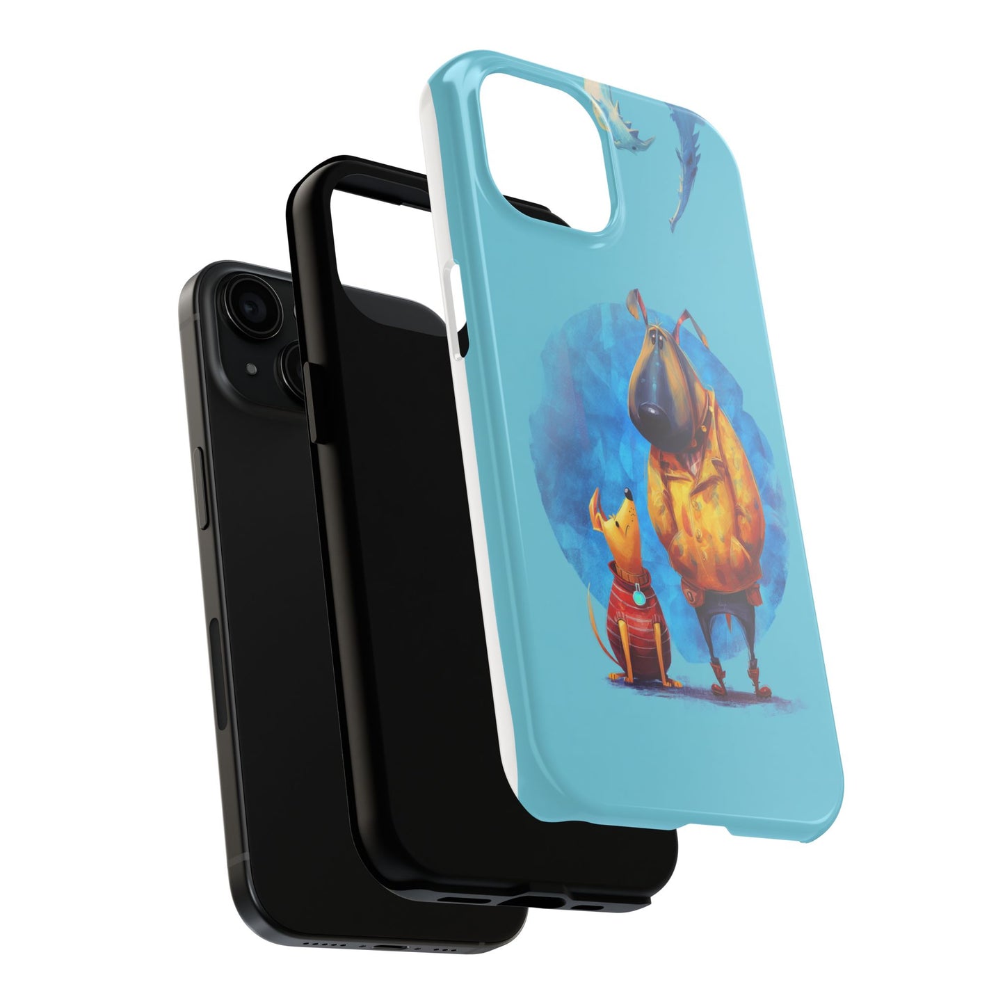 Whimsical Dog-Themed Tough Phone Case for Pet Lovers