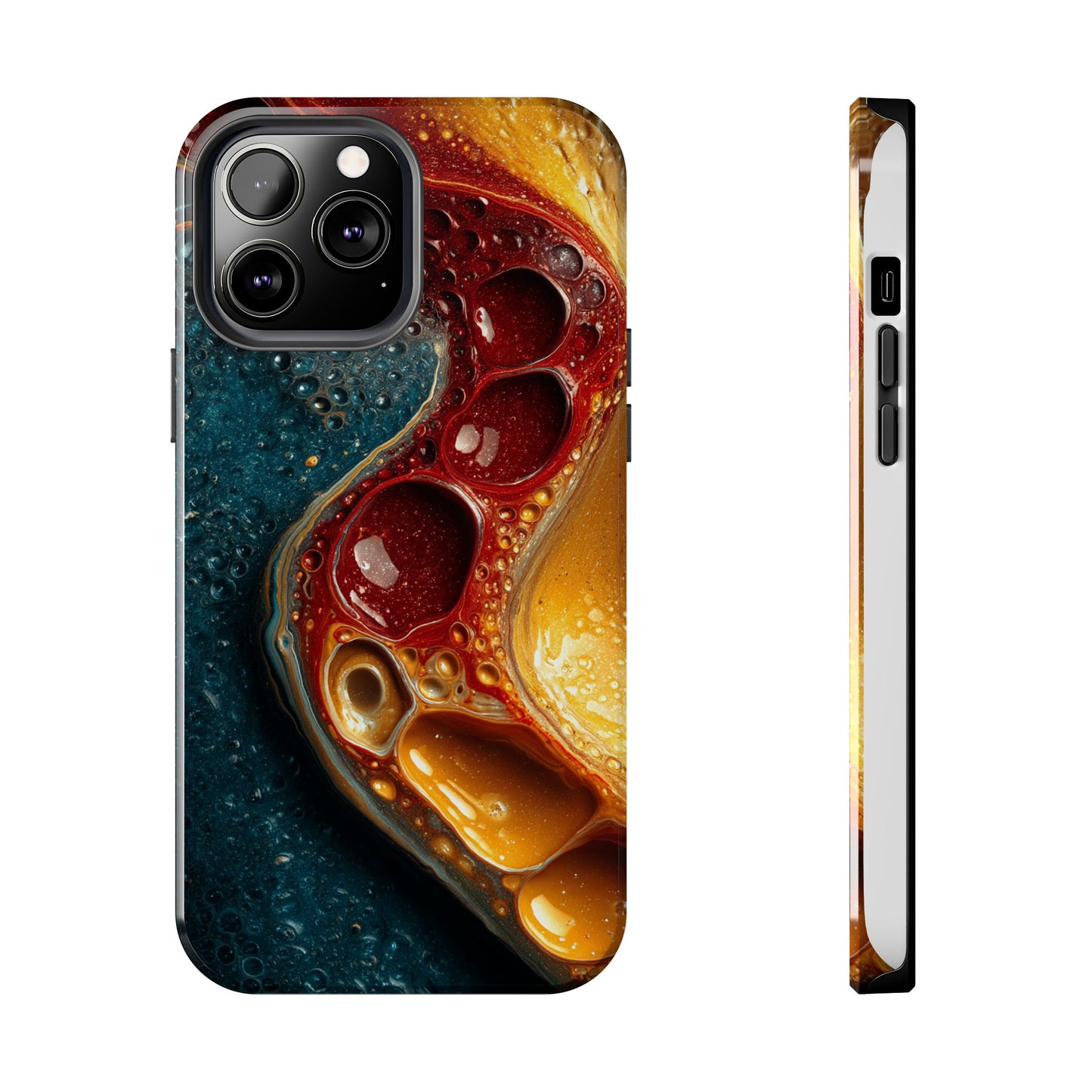 Artistic Tough Phone Case - Vibrant Fluid Design