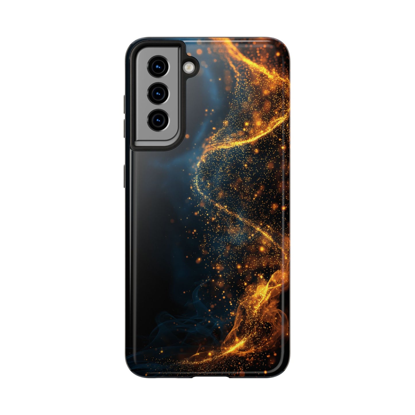Sleek Tough Phone Cases with Abstract Gold and Blue Design