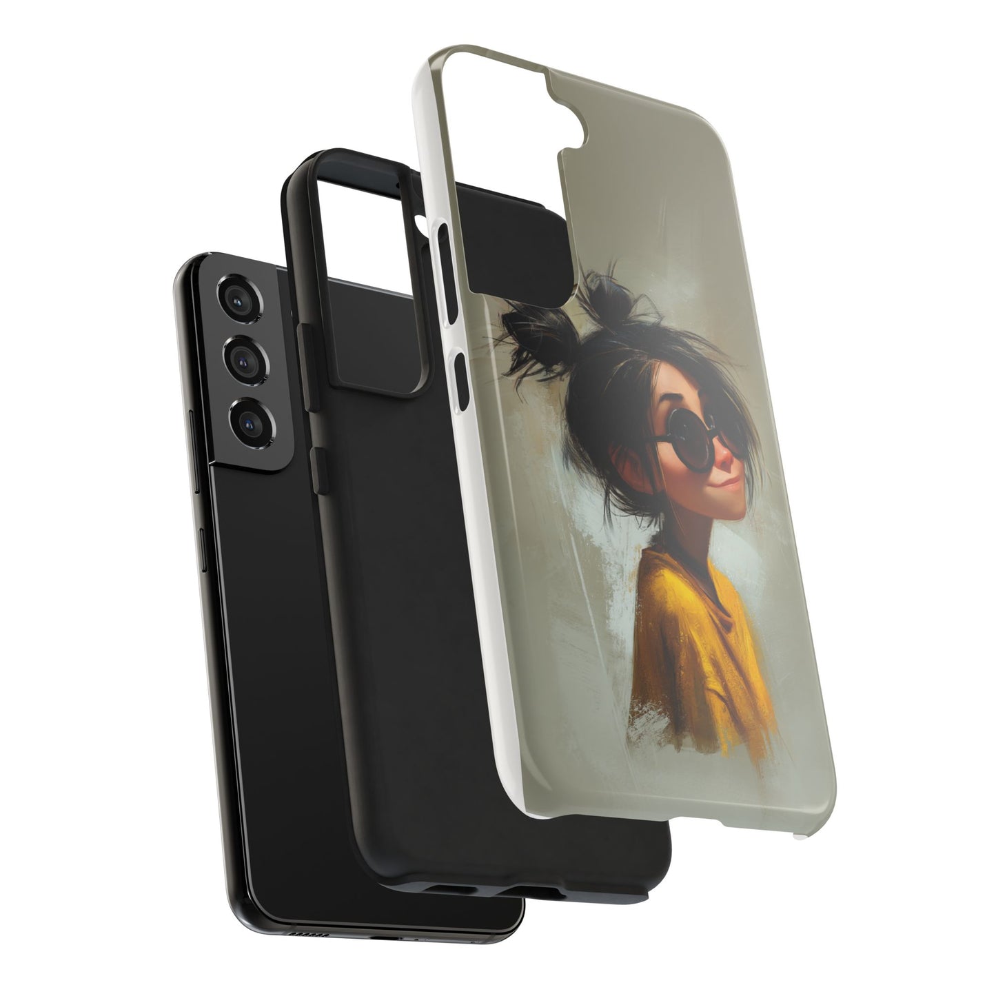 Trendy Tough Phone Case – Stylish Illustrated Girl Design for Fashion Lovers