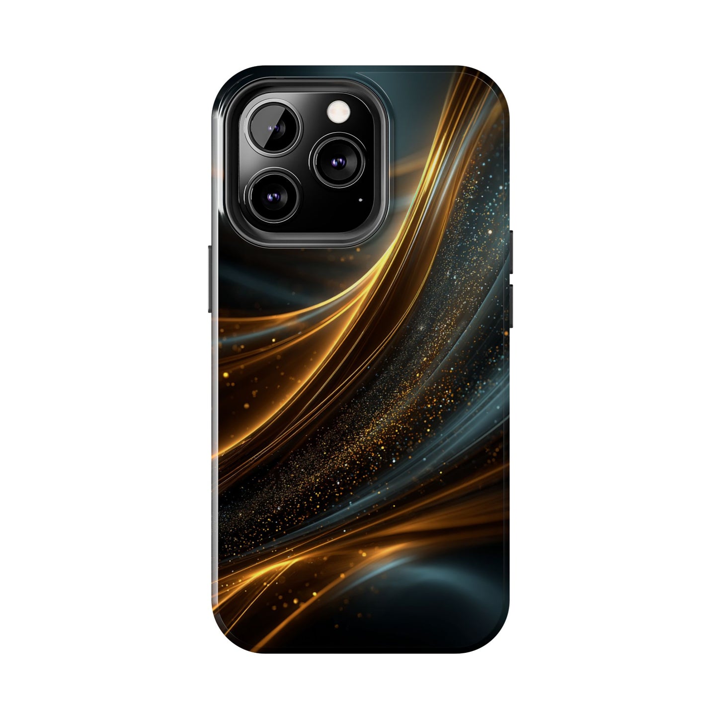 Elegant Tough Phone Case with Glittering Waves Design