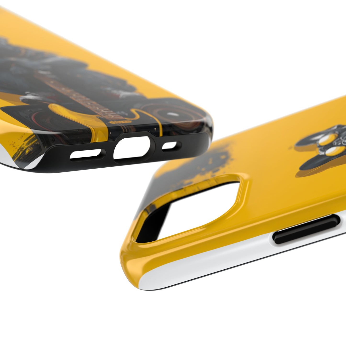 Rebellious Dog with Guitar Tough Phone Case – Wearable Art for Pet & Music Lovers