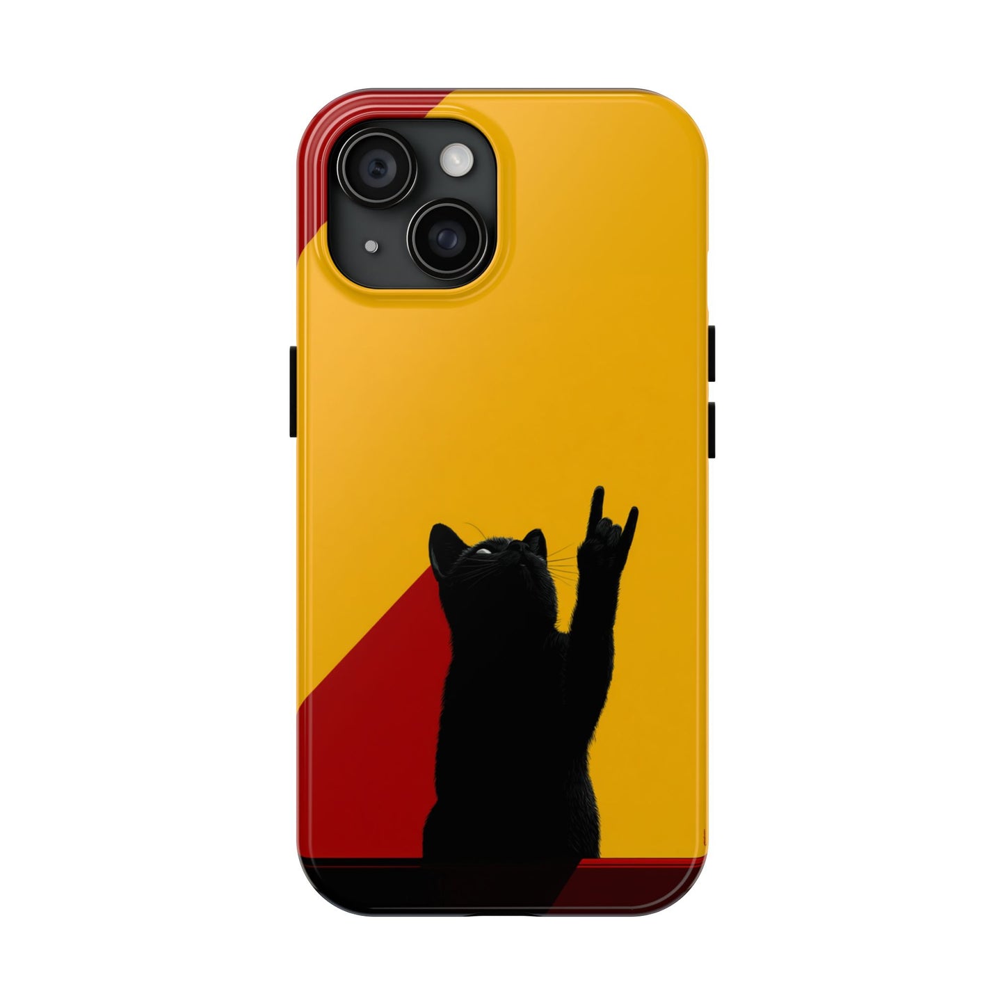 Black Cat Rock Gesture Tough Phone Case