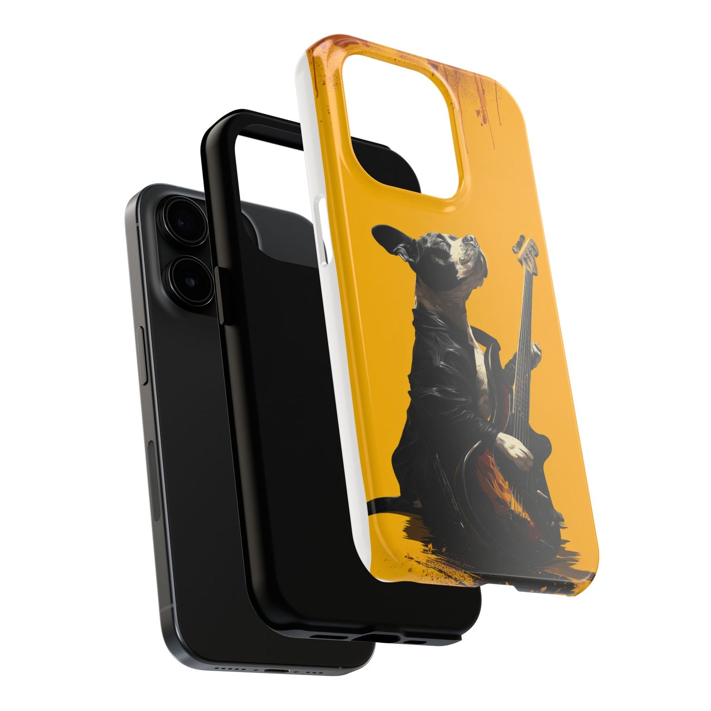Rock Star Dog with Guitar Tough Phone Case – Wearable Art for Pet & Music Enthusiasts